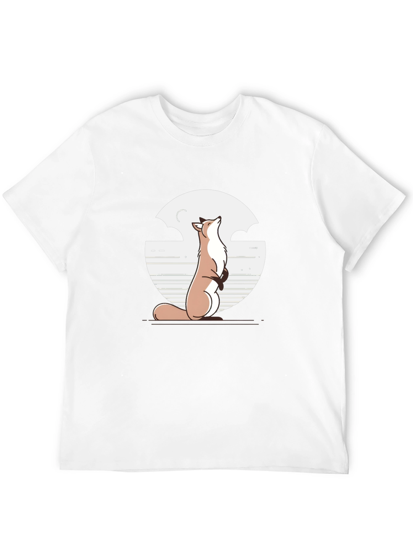 Fox & Moon Graphic Tee - Black Cotton T-Shirt