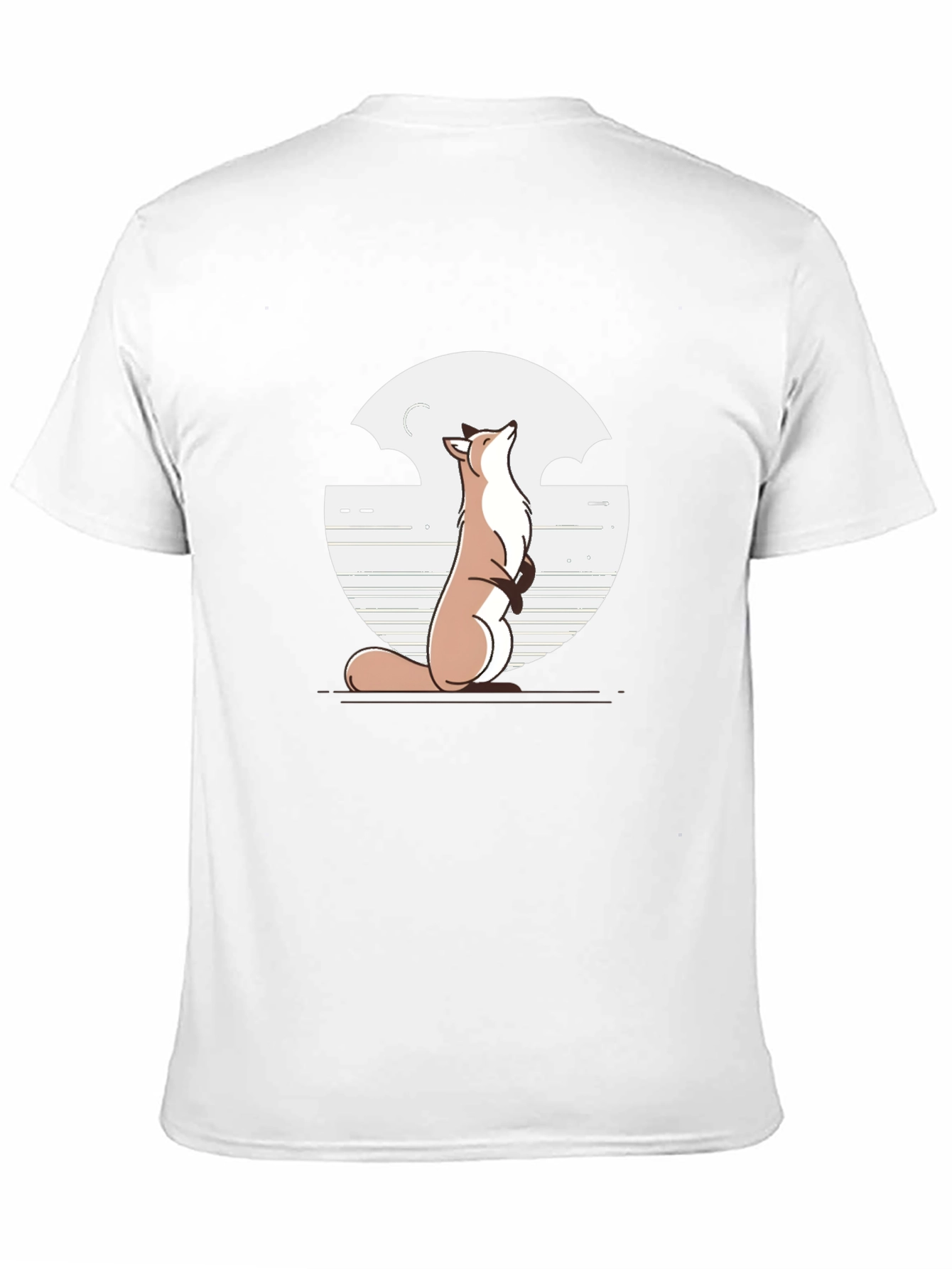 Fox & Moon Graphic Tee - Black Cotton T-Shirt