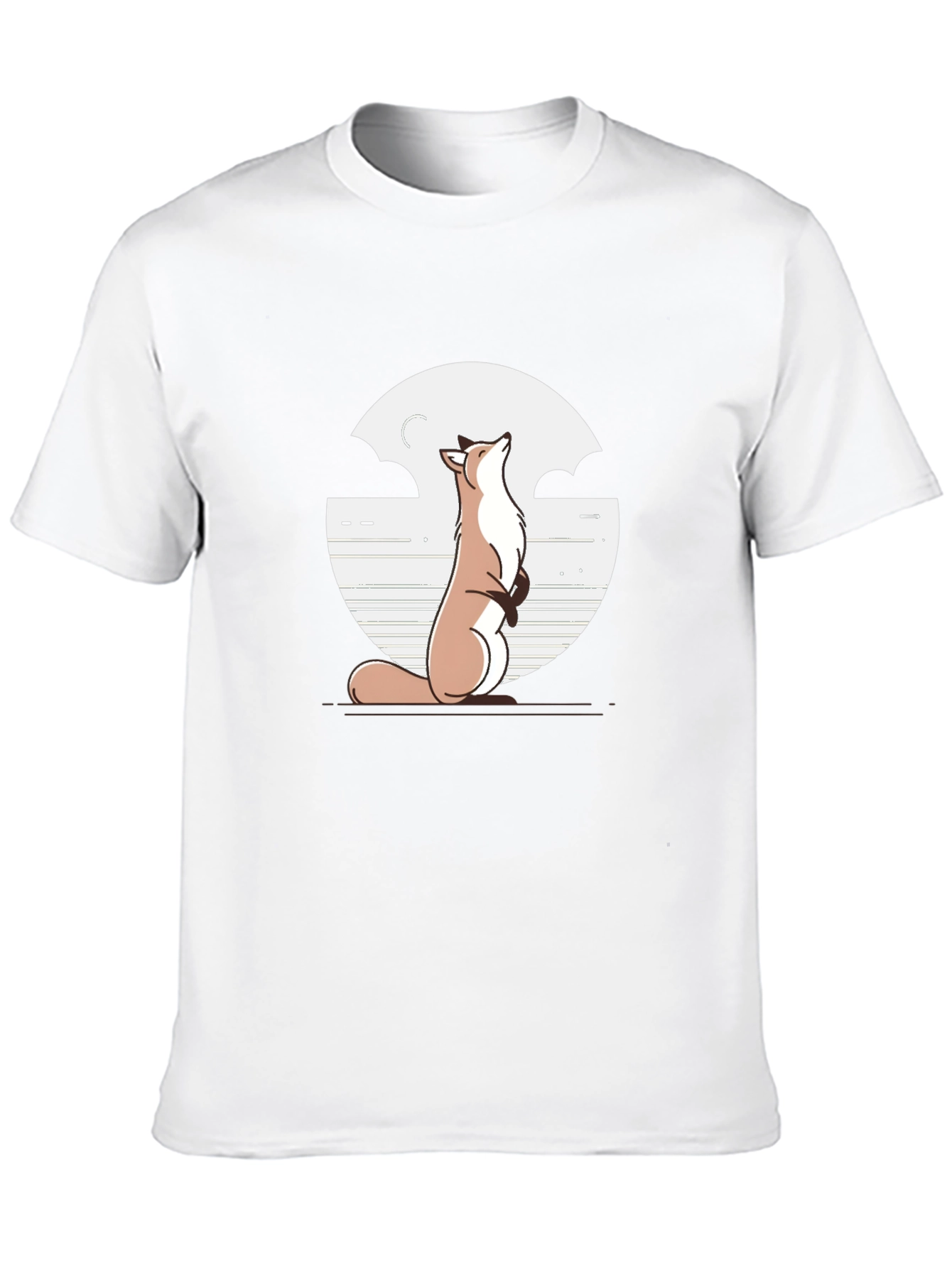 Fox & Moon Graphic Tee - Black Cotton T-Shirt