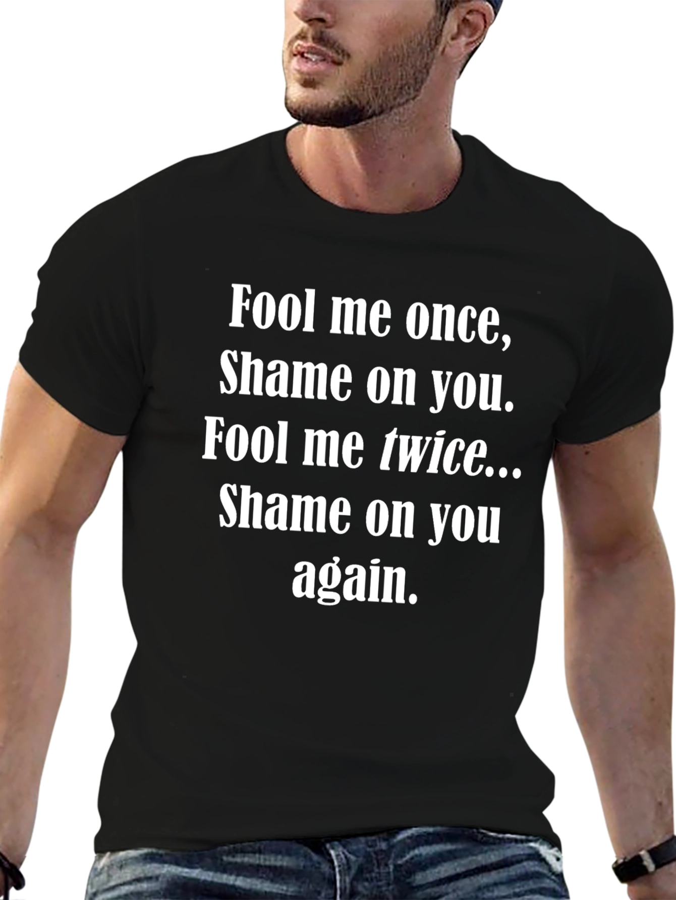 Fool Me Once Black Graphic T-Shirt