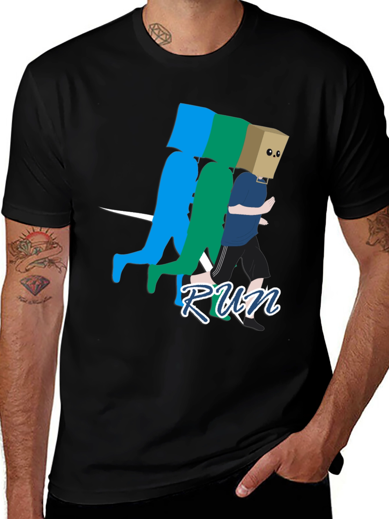 Run! Graphic Print T-Shirt - Stylish Casual Wear
