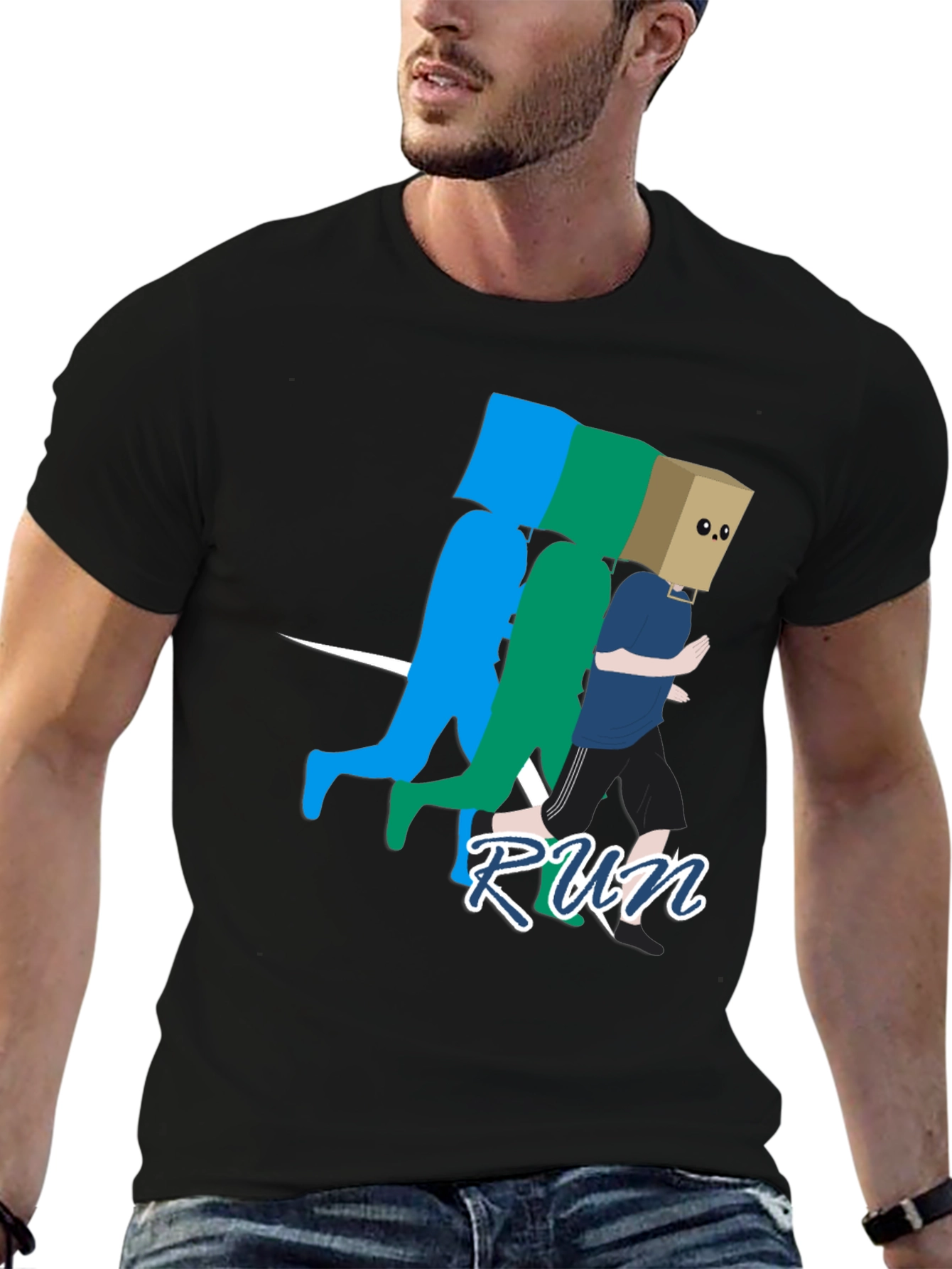 Run! Graphic Print T-Shirt - Stylish Casual Wear