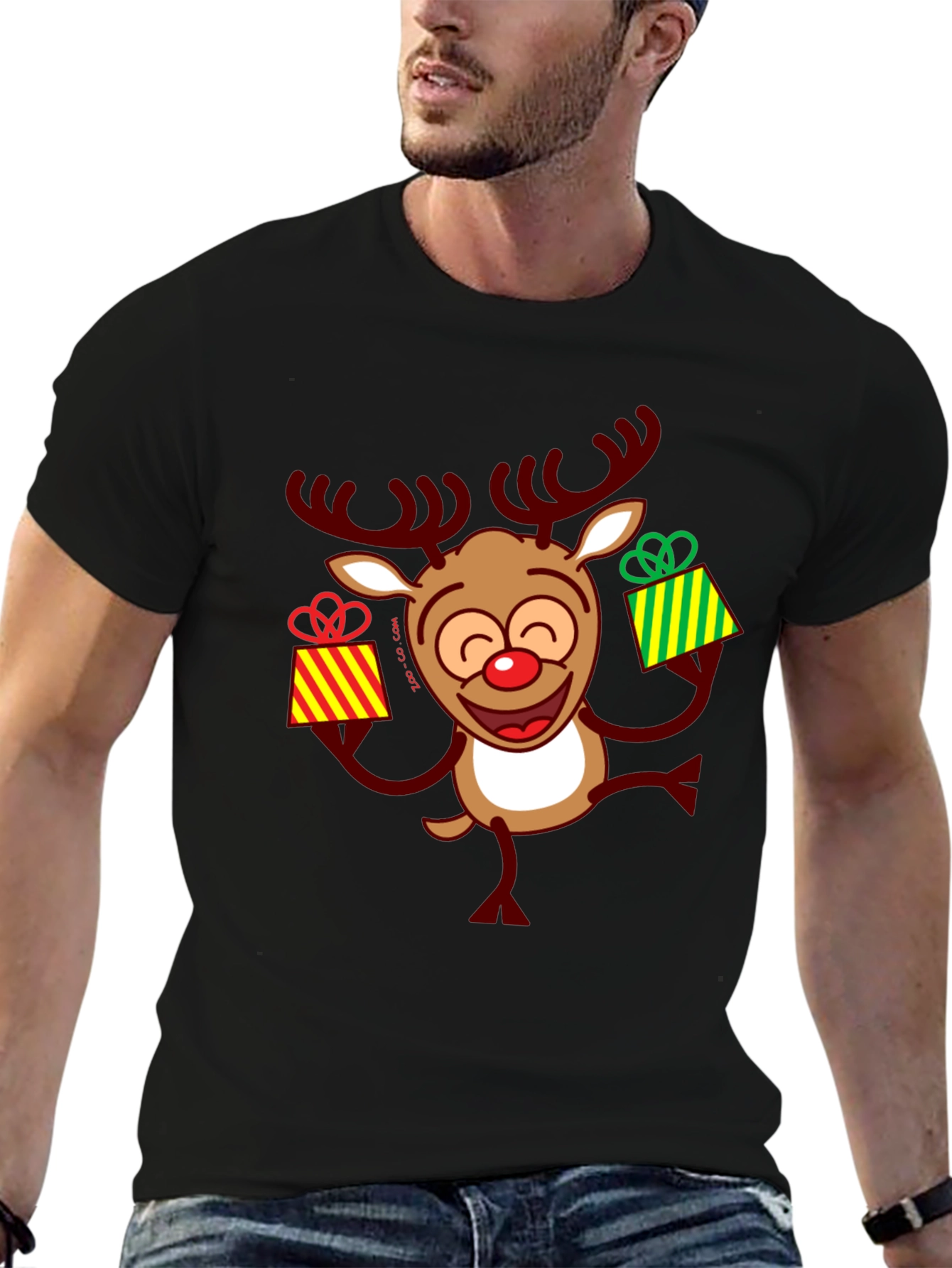 Festive Reindeer Christmas Graphic Tee