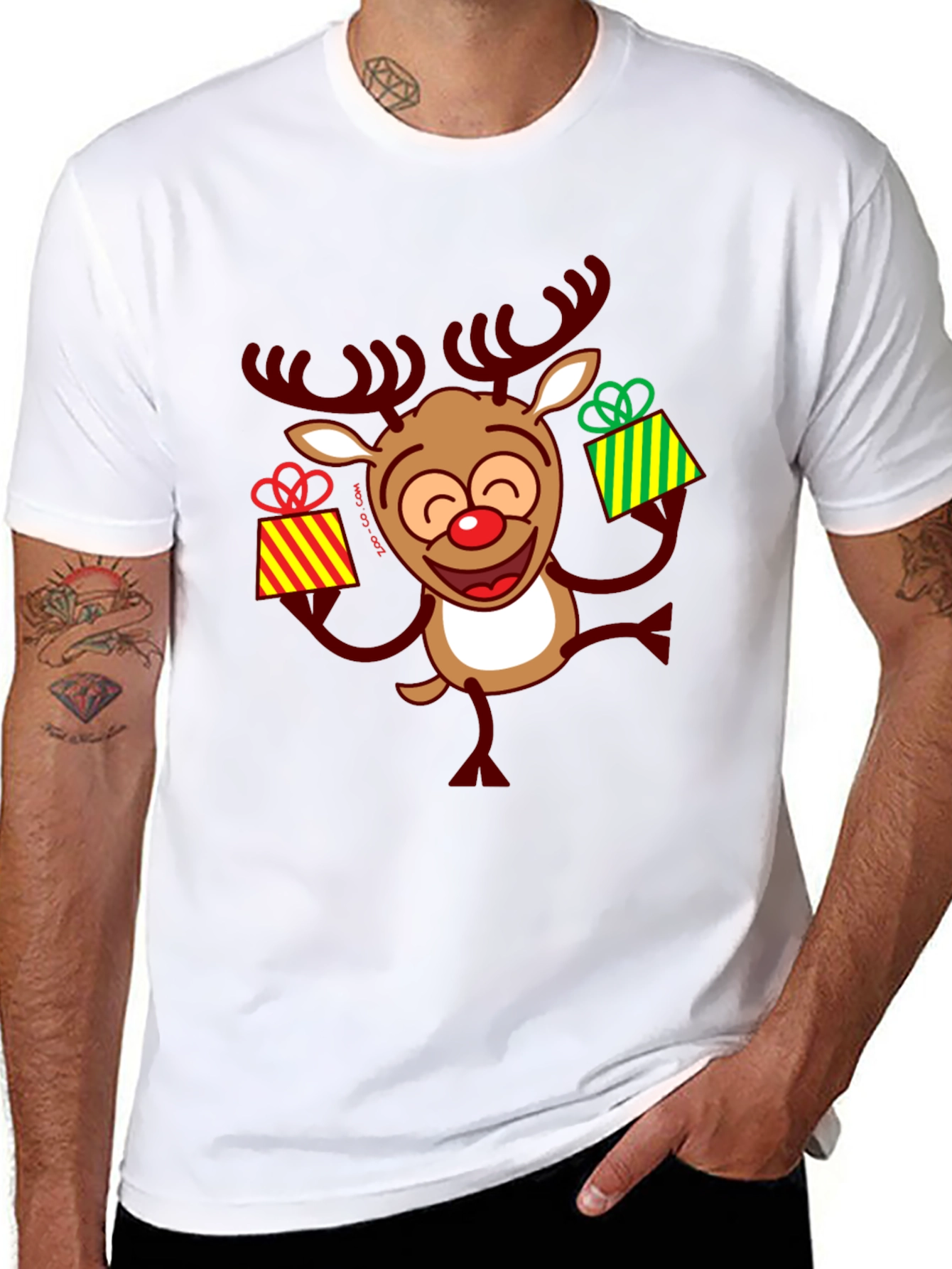 Festive Reindeer Christmas Graphic Tee