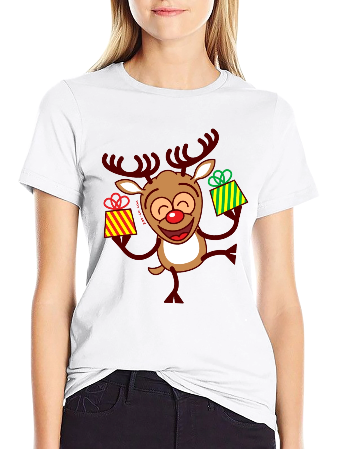 Festive Reindeer Christmas Graphic Tee