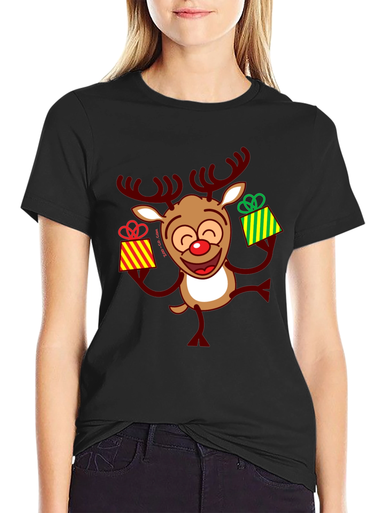 Festive Reindeer Christmas Graphic Tee
