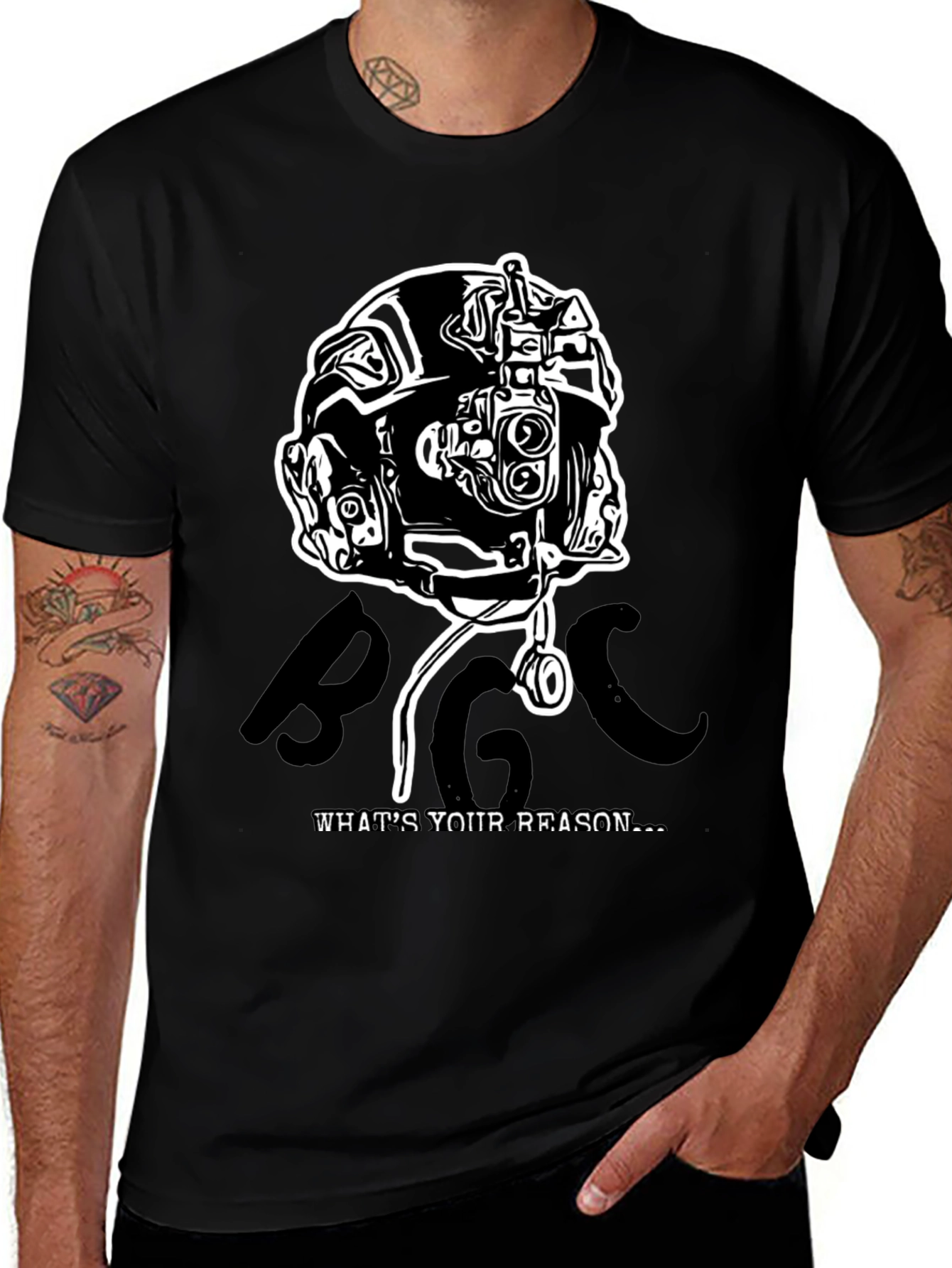 Tactical Helmet Graphic T-Shirt - Military Style