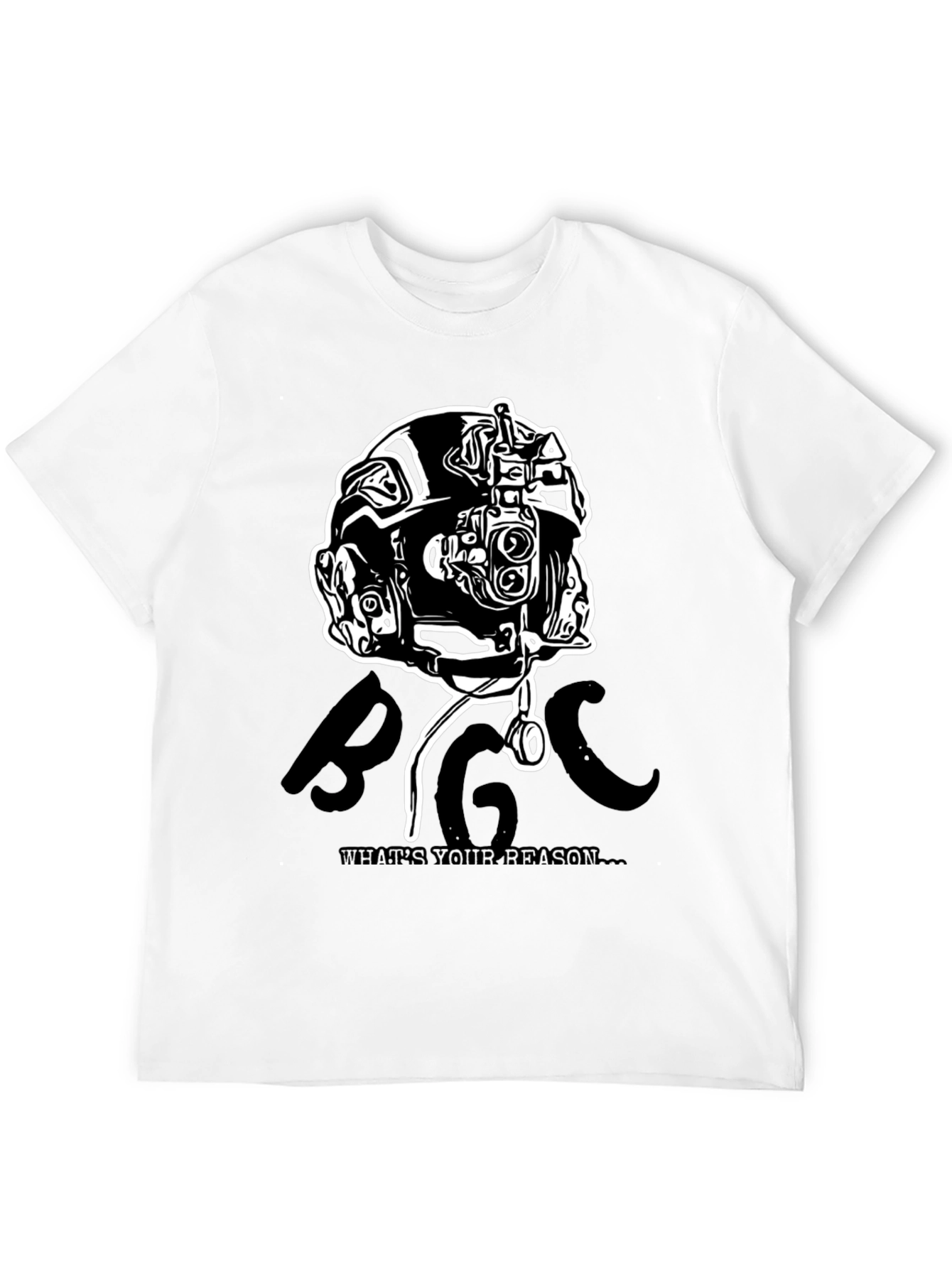 Tactical Helmet Graphic T-Shirt - Military Style