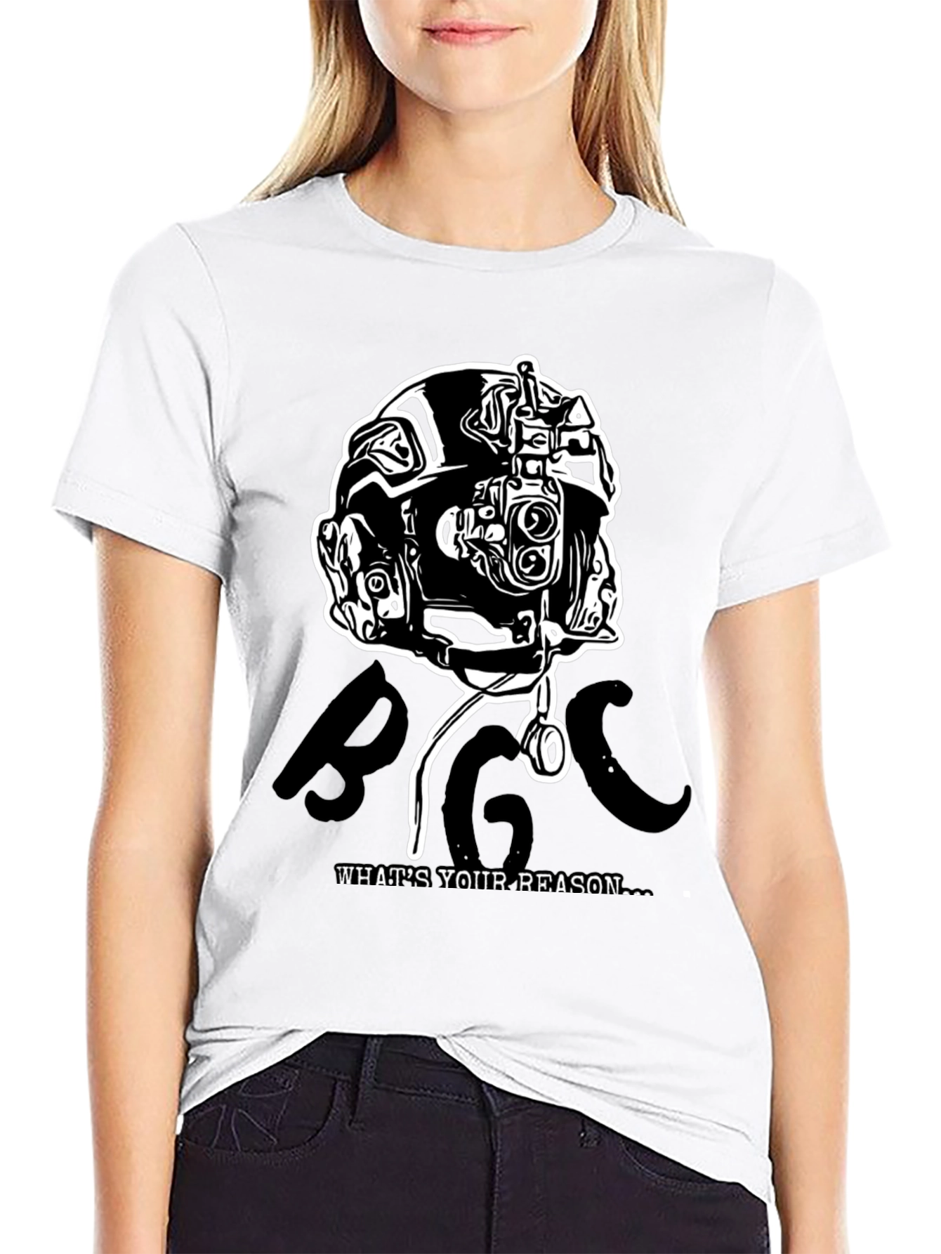 Tactical Helmet Graphic T-Shirt - Military Style