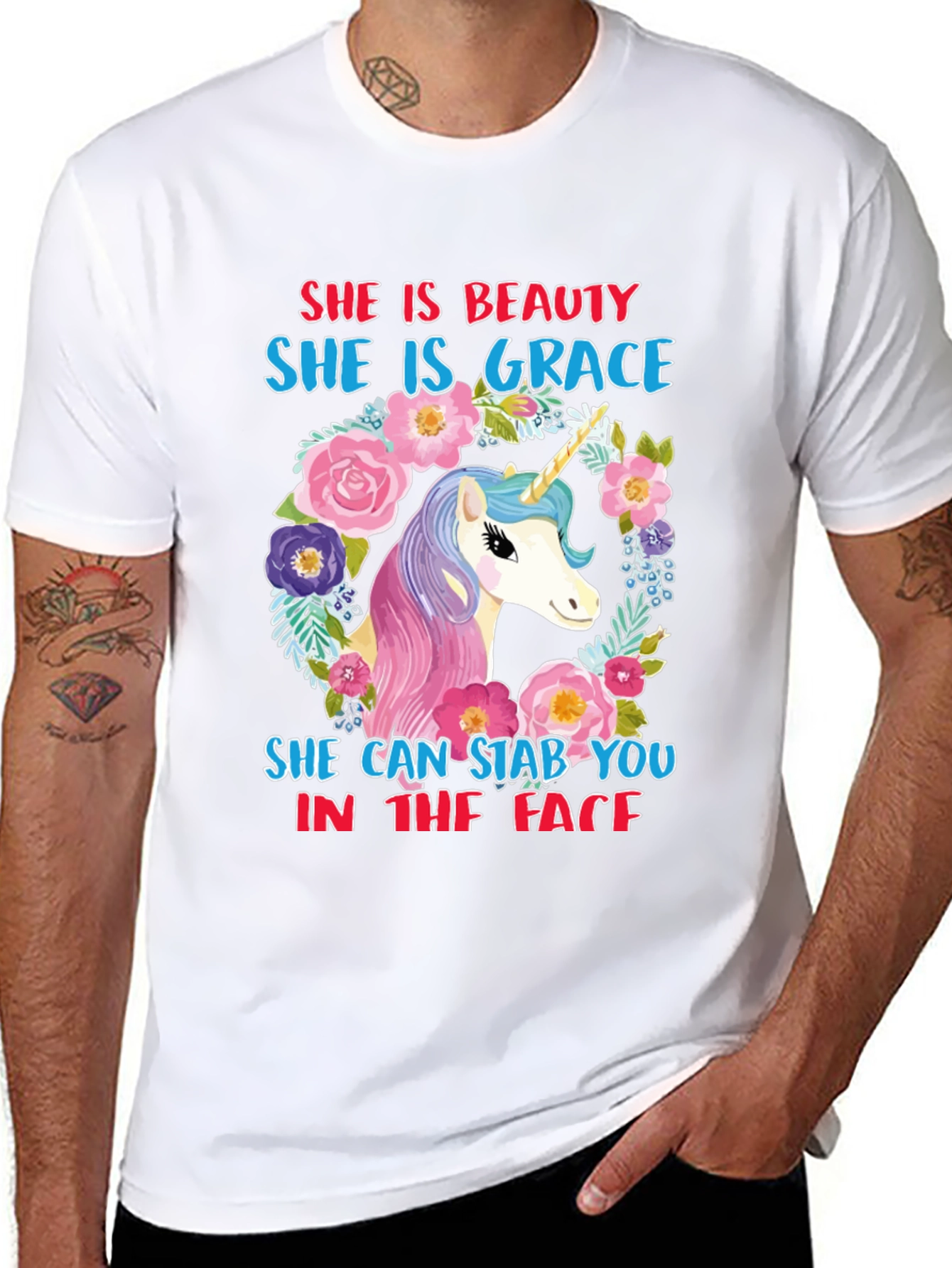 Funny Unicorn T-Shirt: Beauty & Grace!