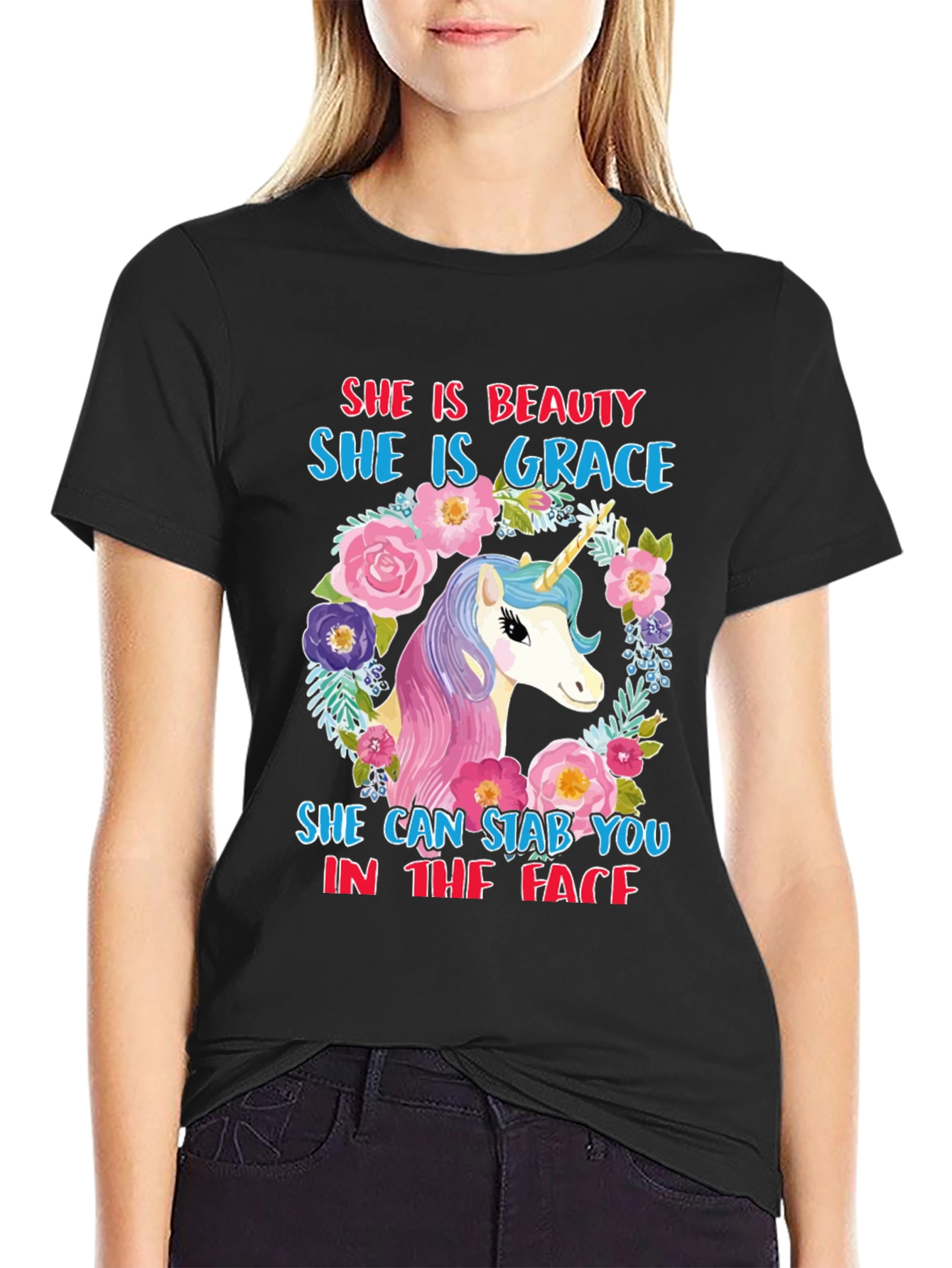 Funny Unicorn T-Shirt: Beauty & Grace!
