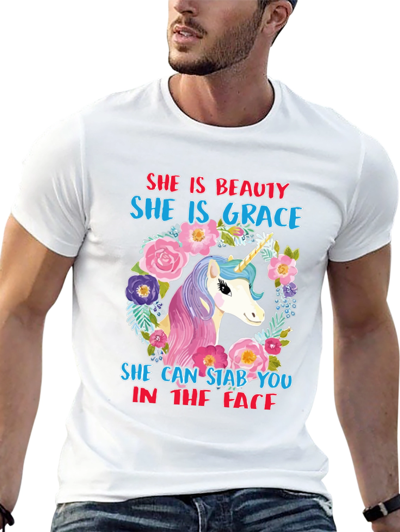 Funny Unicorn T-Shirt: Beauty & Grace!