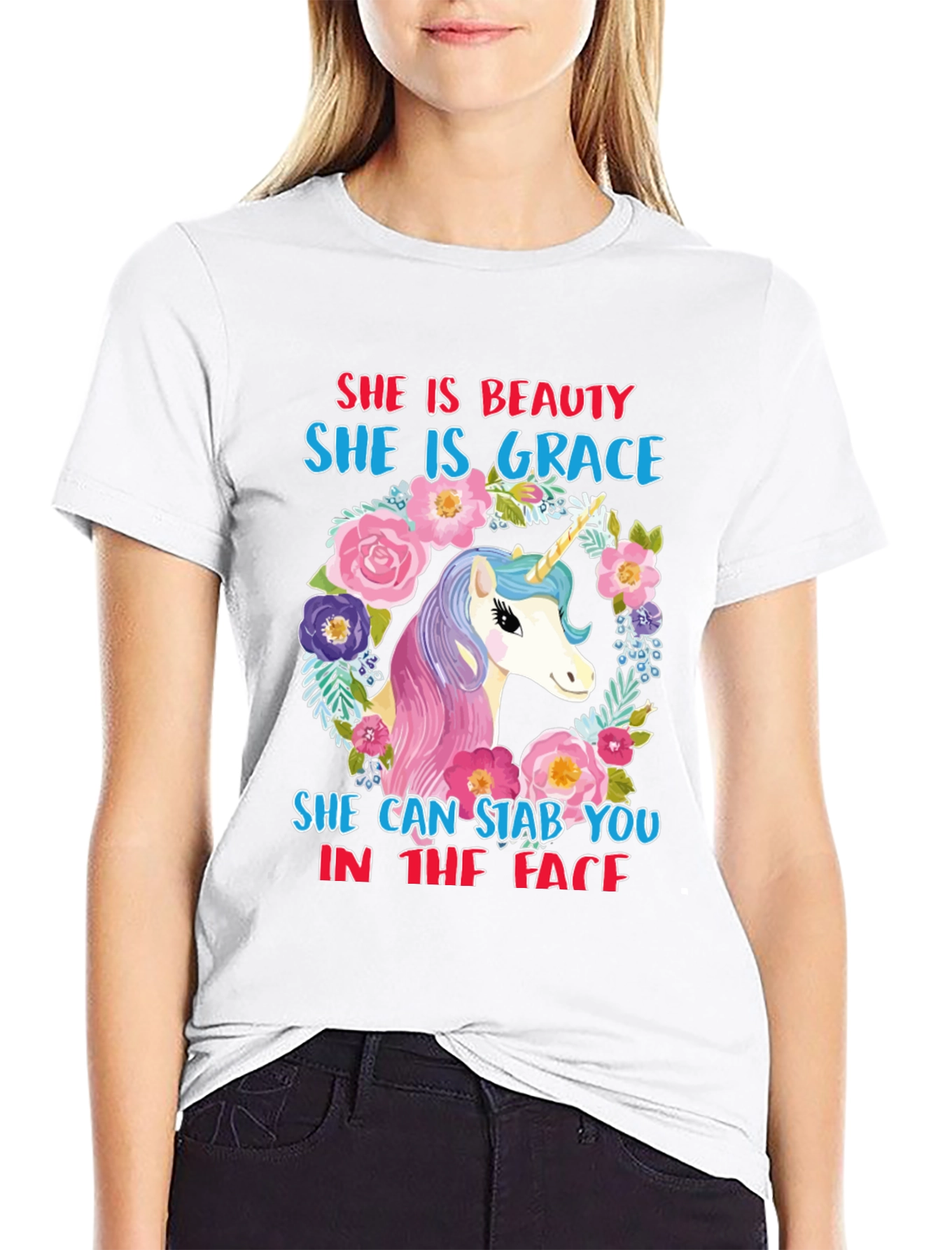 Funny Unicorn T-Shirt: Beauty & Grace!