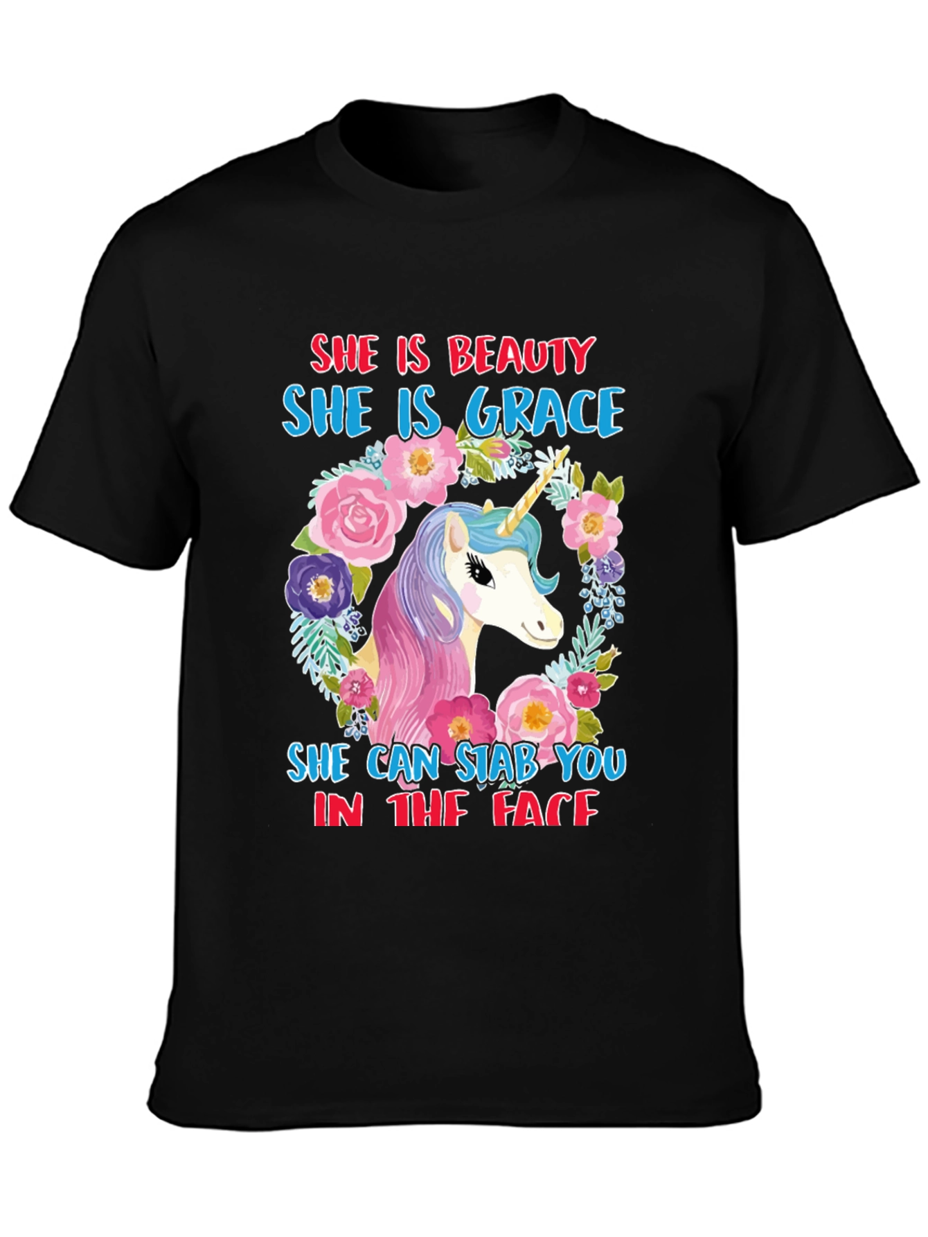 Funny Unicorn T-Shirt: Beauty & Grace!