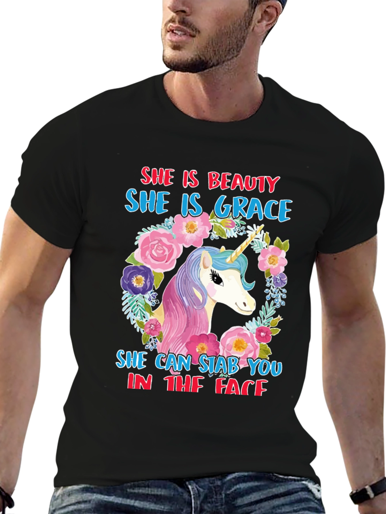Funny Unicorn T-Shirt: Beauty & Grace!