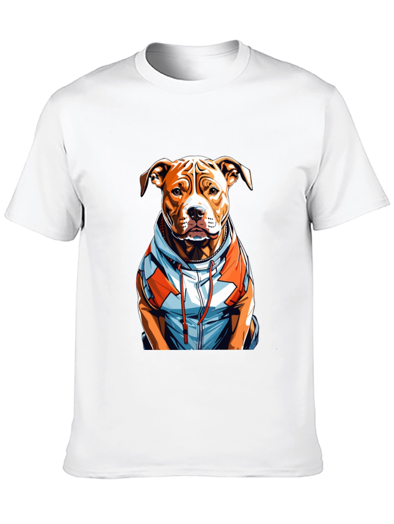 Pitbull Dog in Hoodie Graphic T-Shirt