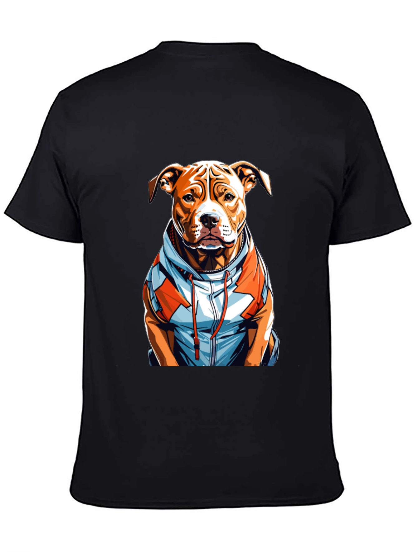 Pitbull Dog in Hoodie Graphic T-Shirt