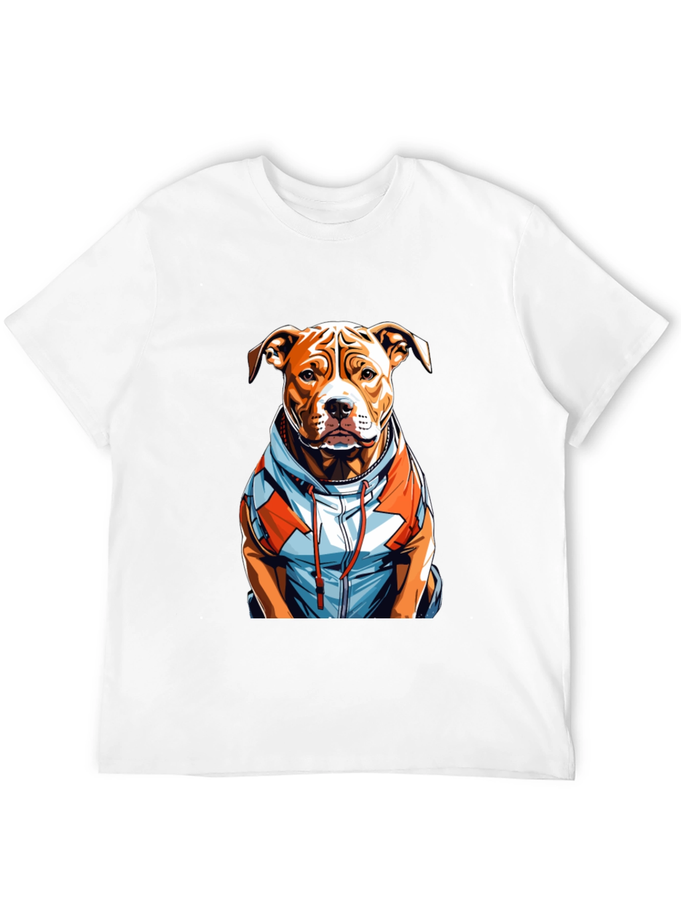 Pitbull Dog in Hoodie Graphic T-Shirt