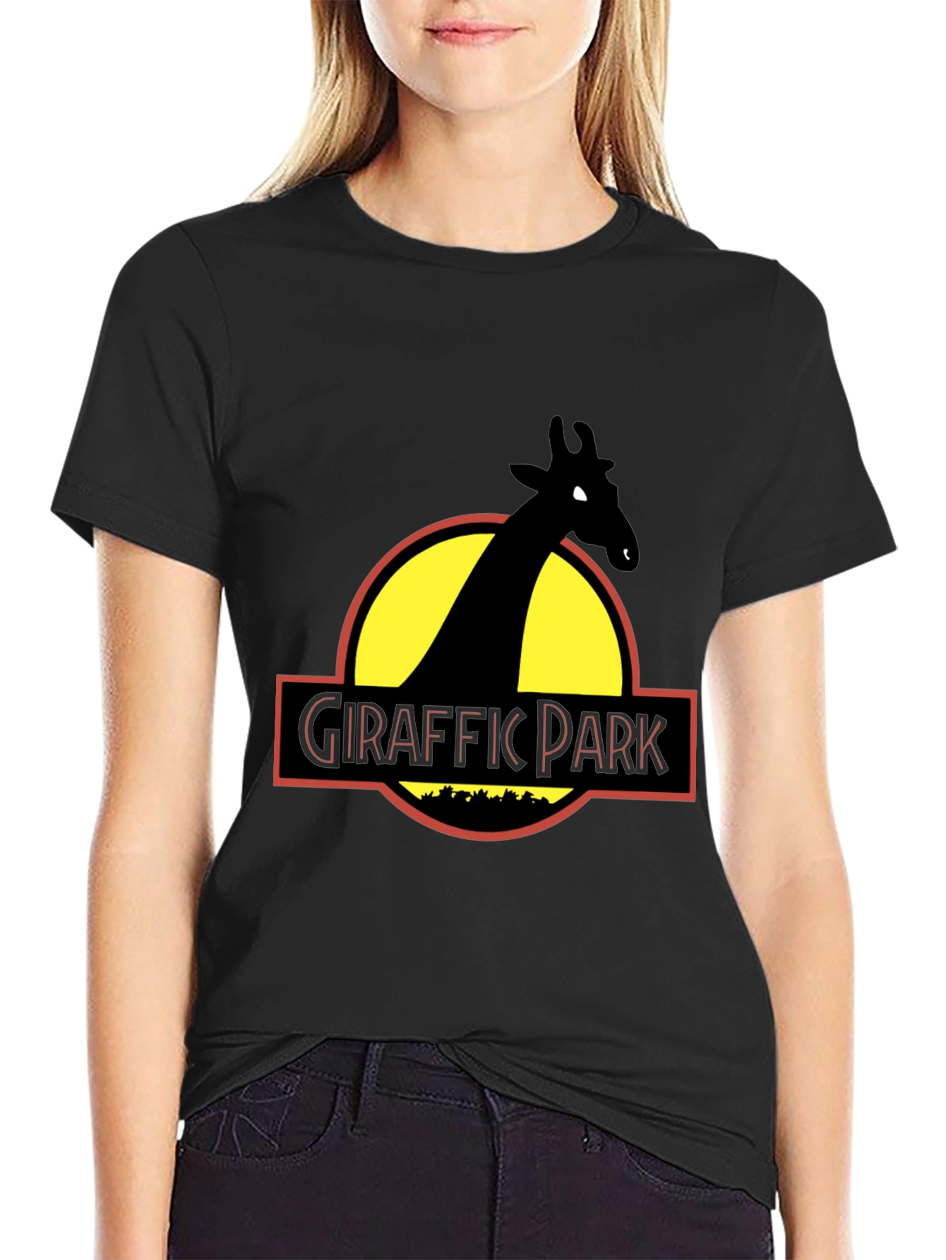 Giraffe Park Graphic Tee - Jurassic Humor T-Shirt
