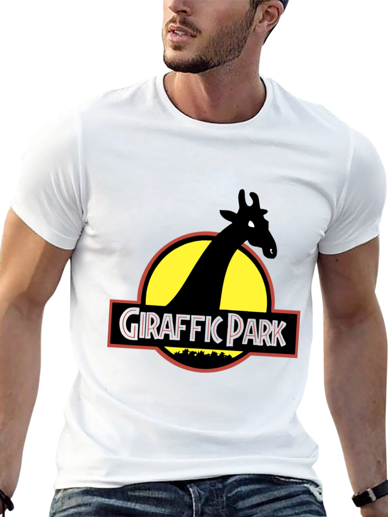 Giraffe Park Graphic Tee - Jurassic Humor T-Shirt