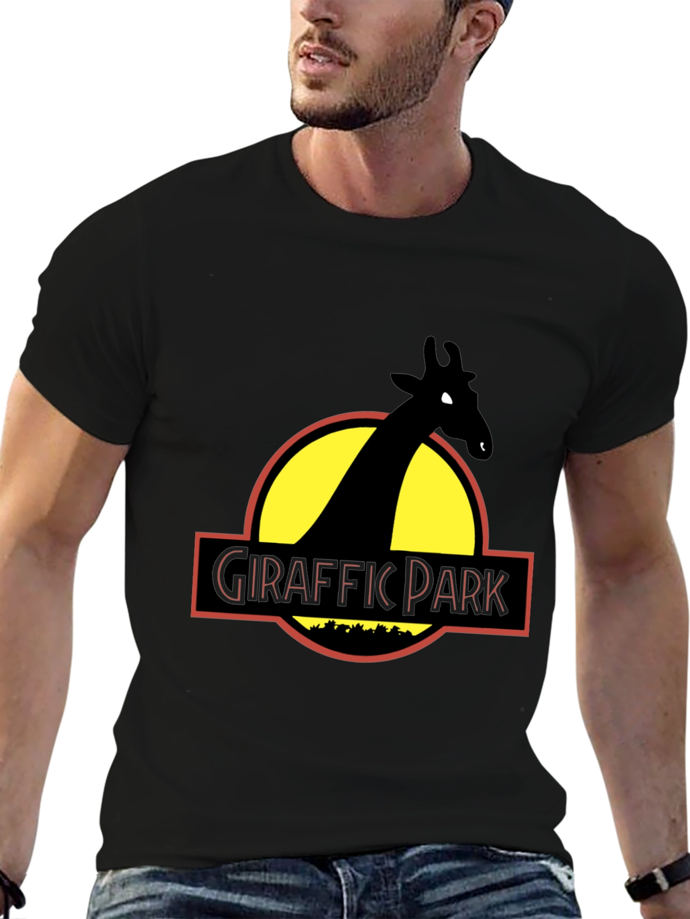 Giraffe Park Graphic Tee - Jurassic Humor T-Shirt