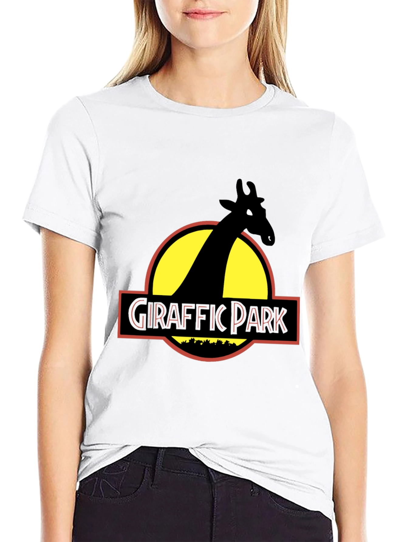 Giraffe Park Graphic Tee - Jurassic Humor T-Shirt