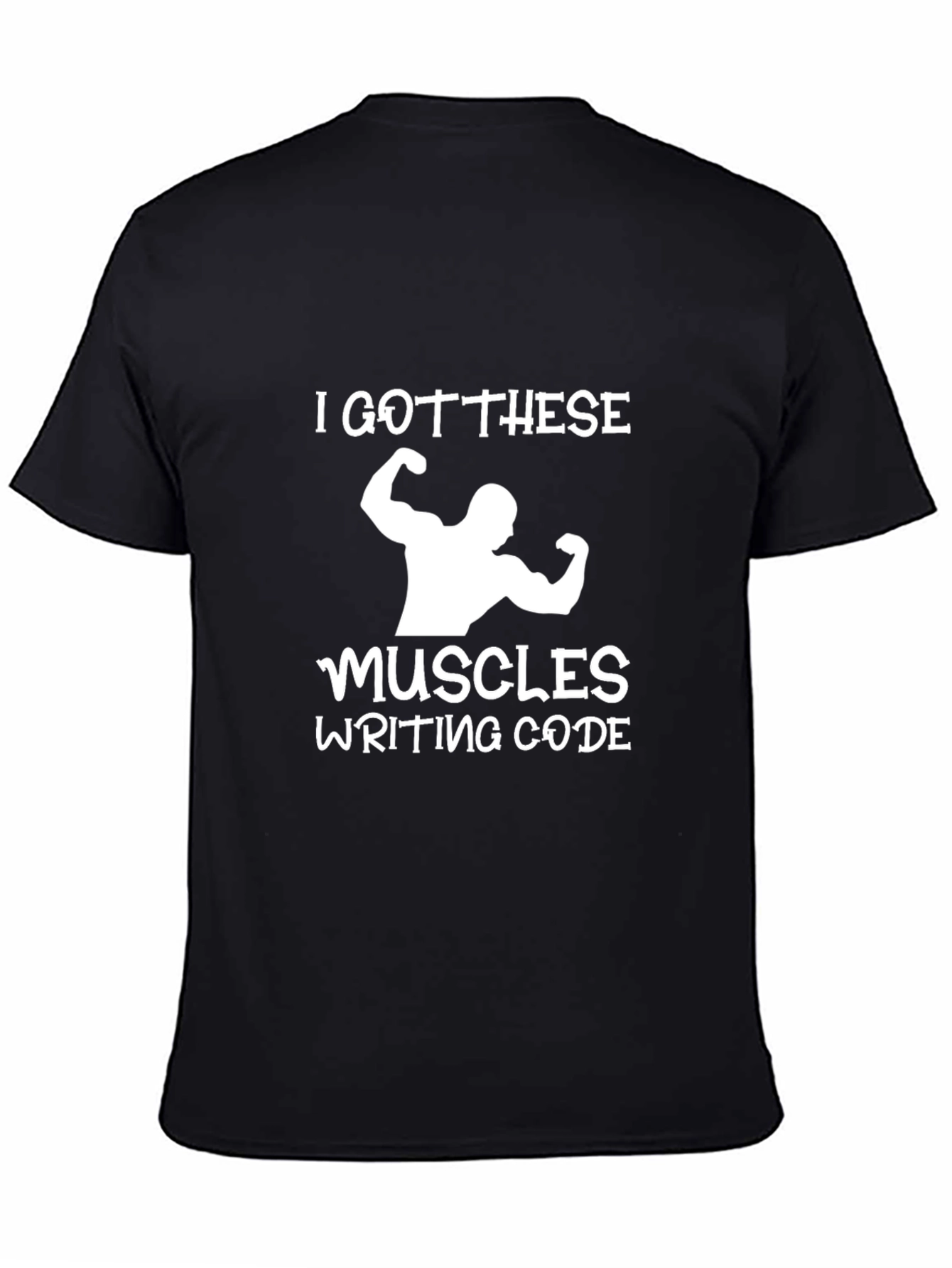 Funny Coder Muscle Black T-Shirt