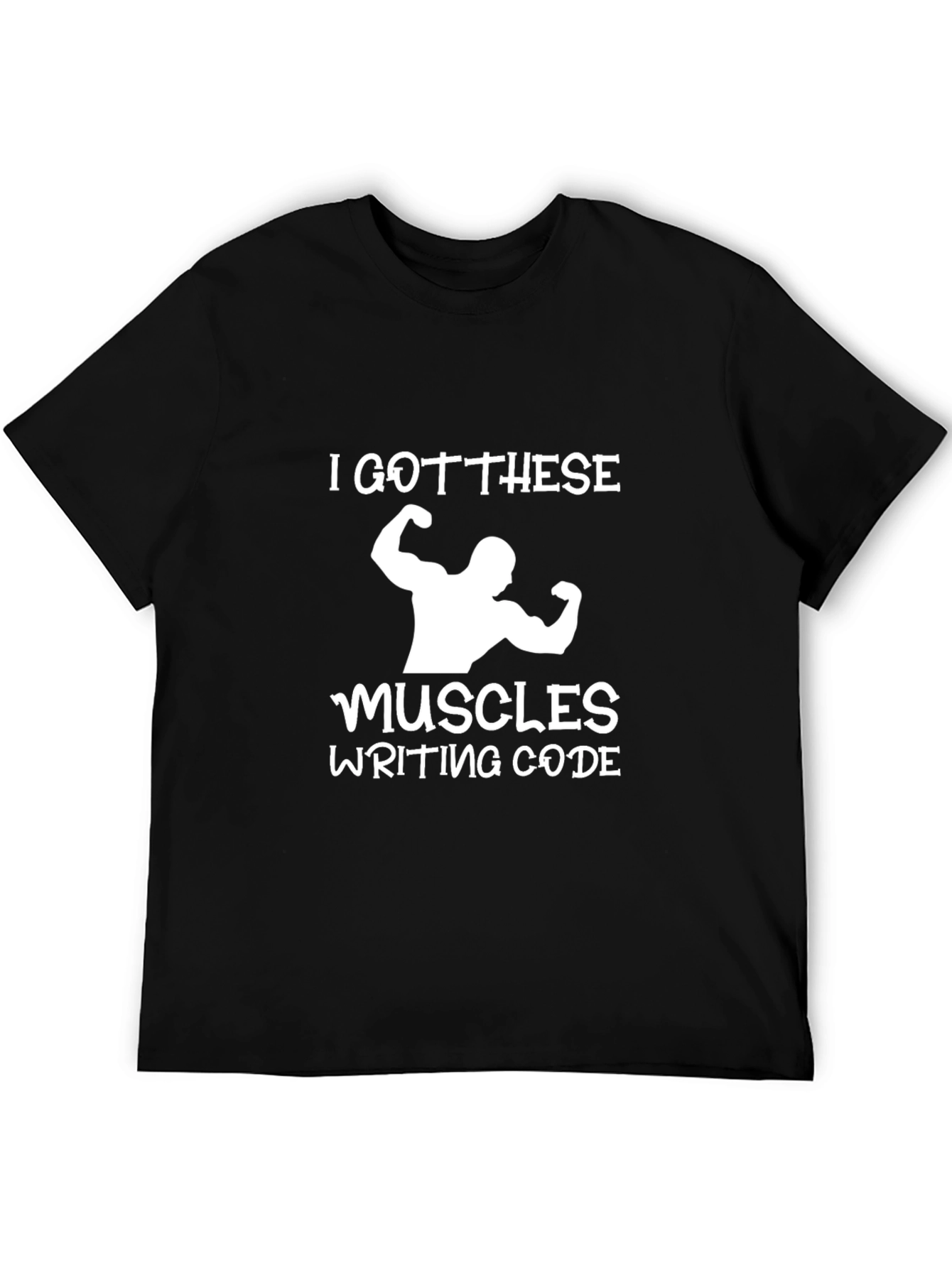 Funny Coder Muscle Black T-Shirt