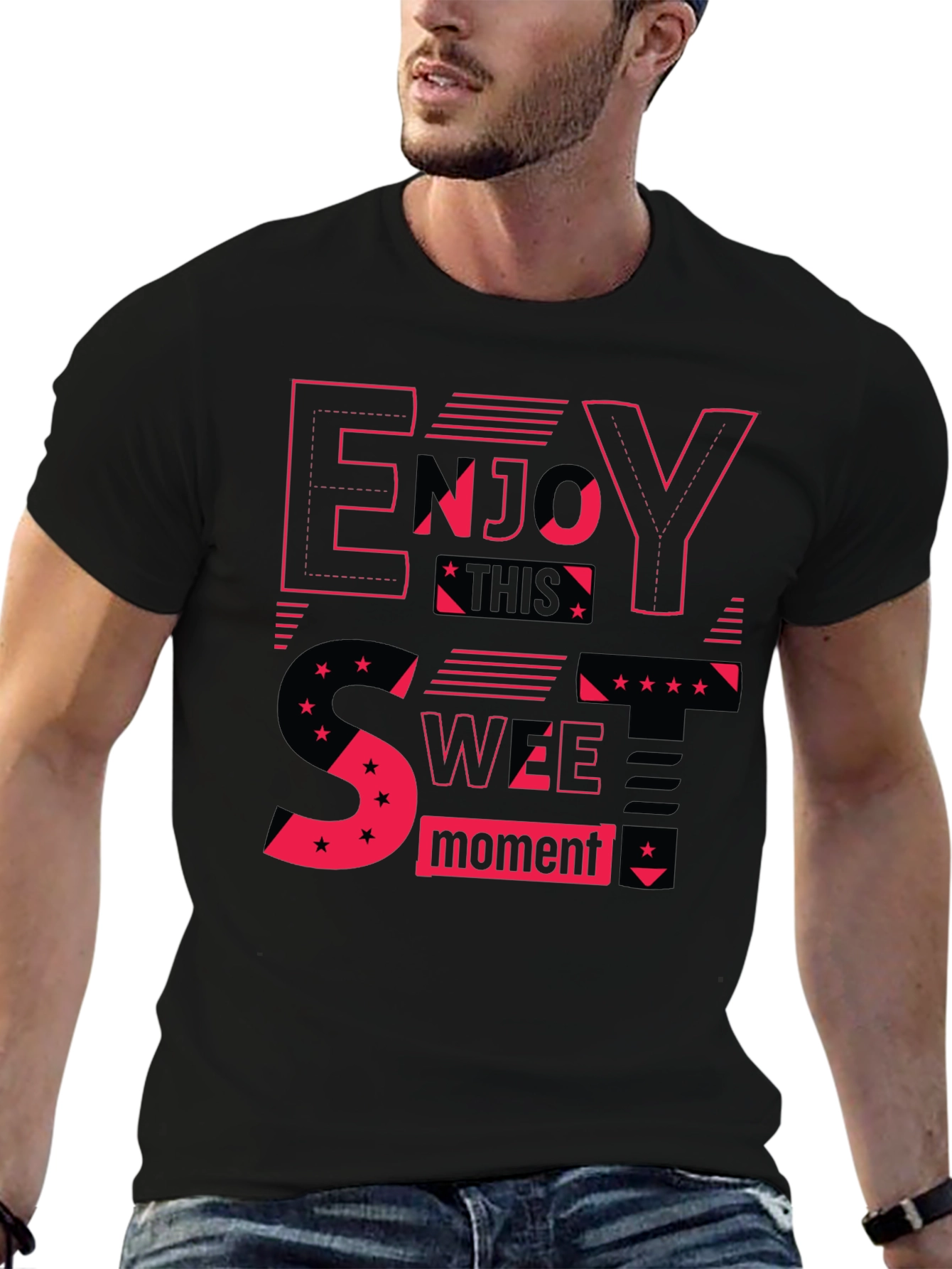 Enjoy This Sweet Moment Black Graphic Tee