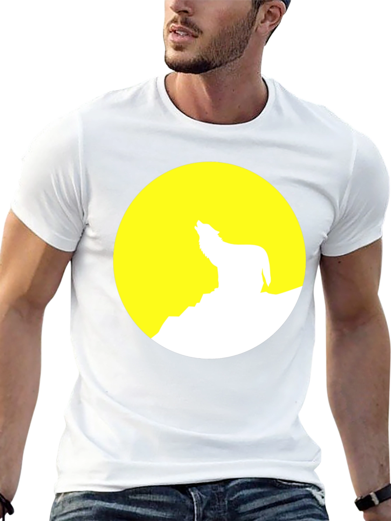 Wolf Moon Graphic Tee - Stylish Black Cotton T-Shirt