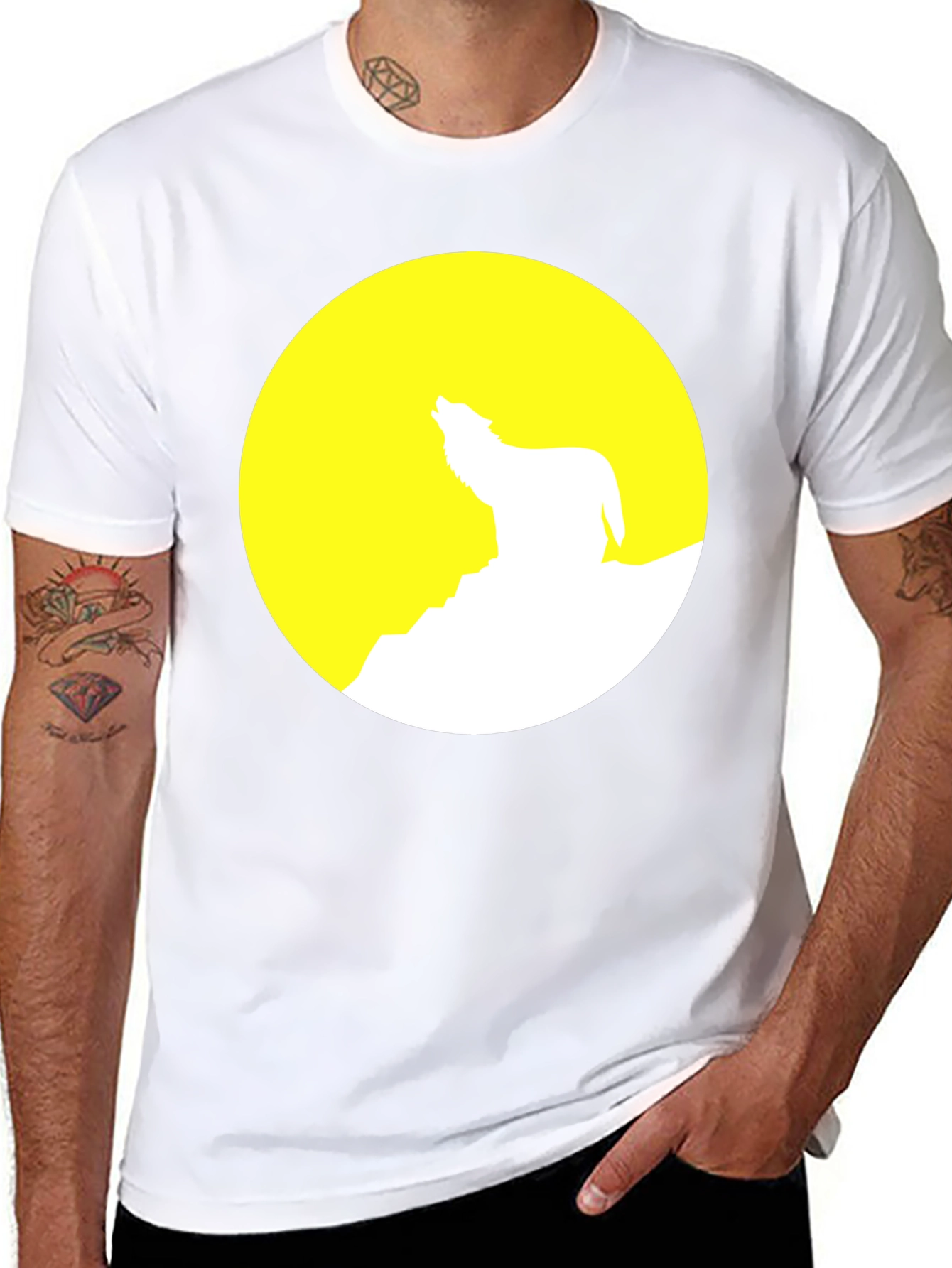 Wolf Moon Graphic Tee - Stylish Black Cotton T-Shirt