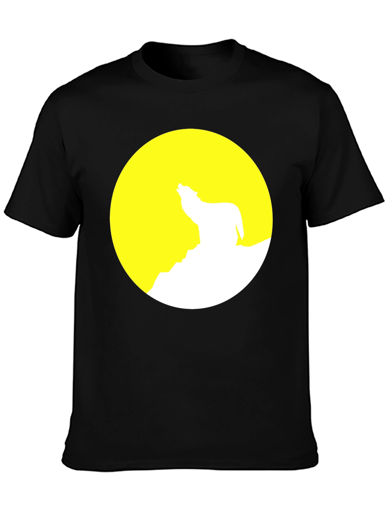 Wolf Moon Graphic Tee - Stylish Black Cotton T-Shirt