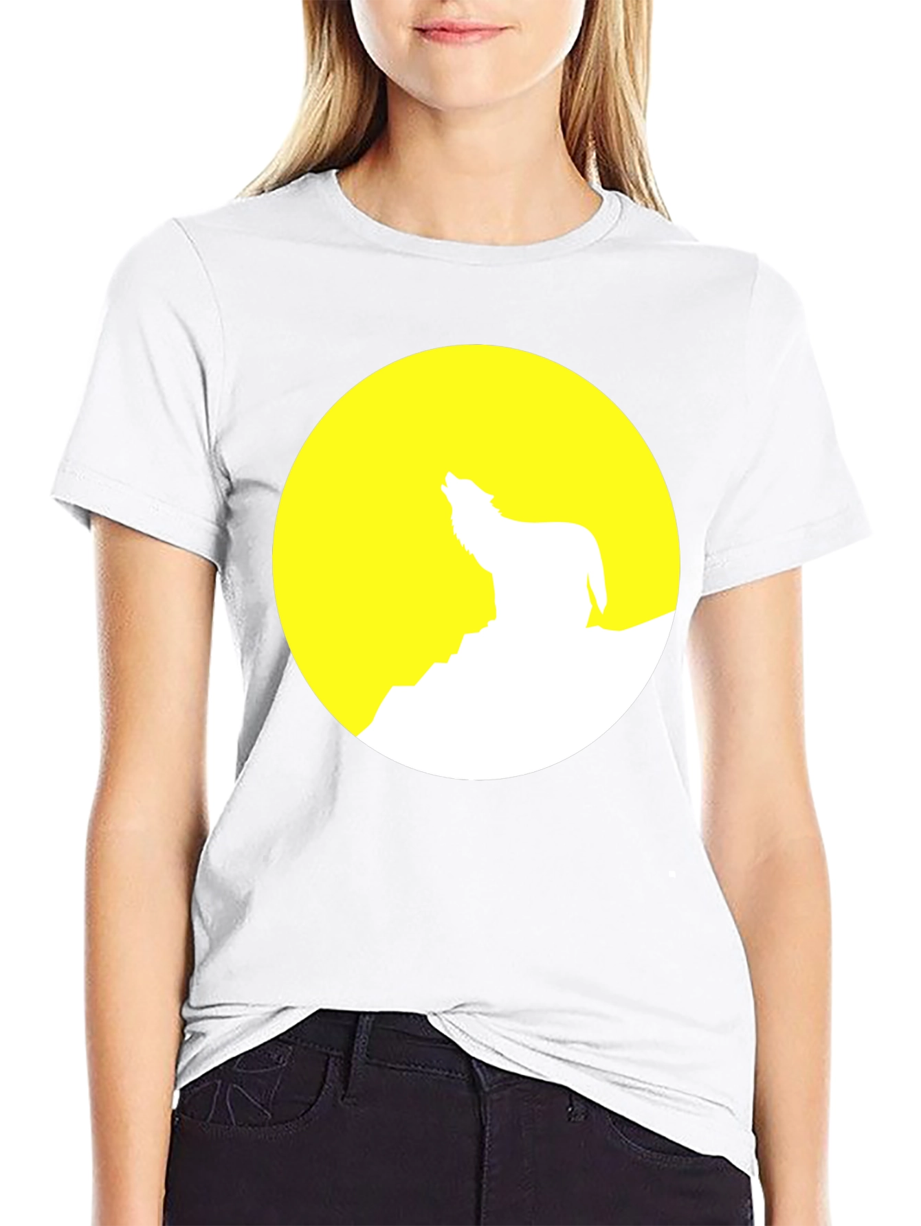 Wolf Moon Graphic Tee - Stylish Black Cotton T-Shirt