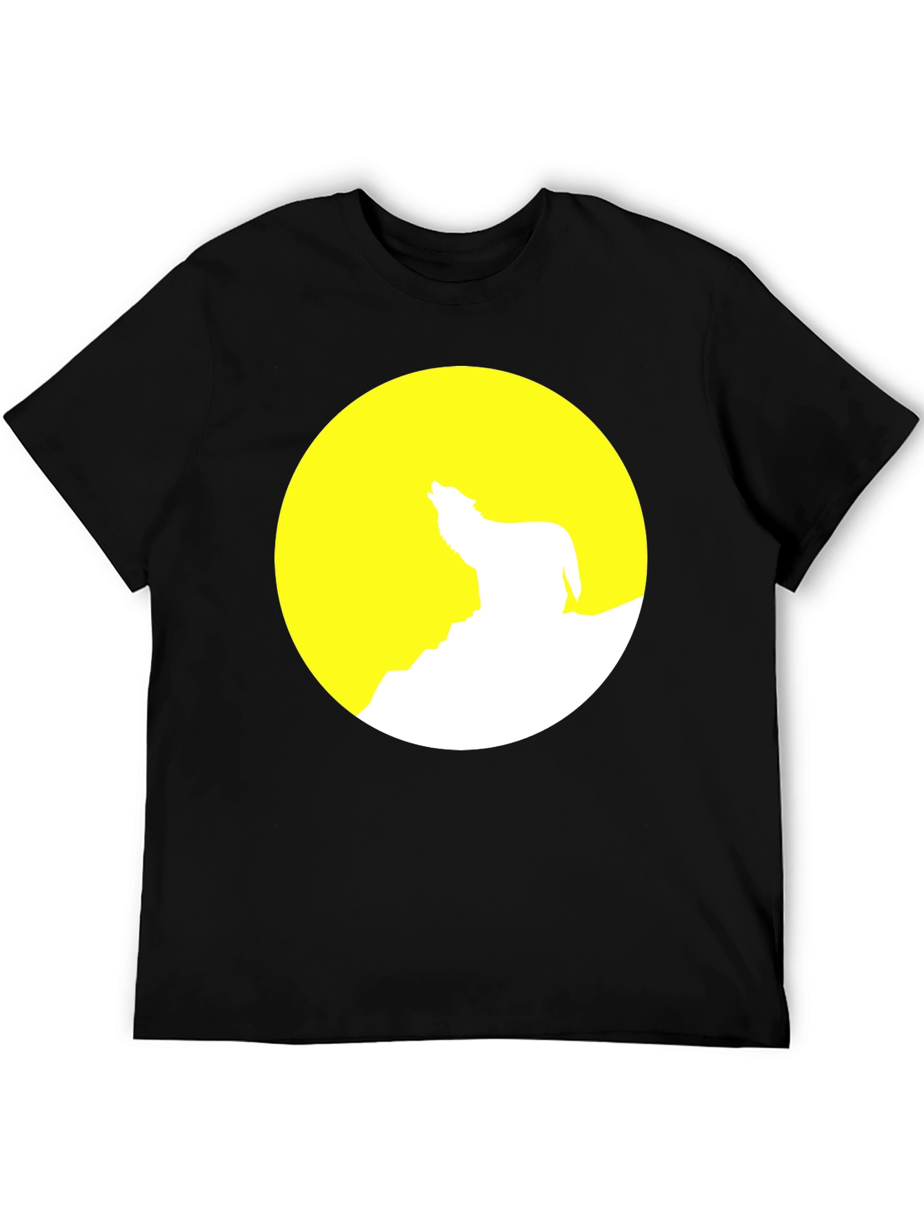 Wolf Moon Graphic Tee - Stylish Black Cotton T-Shirt