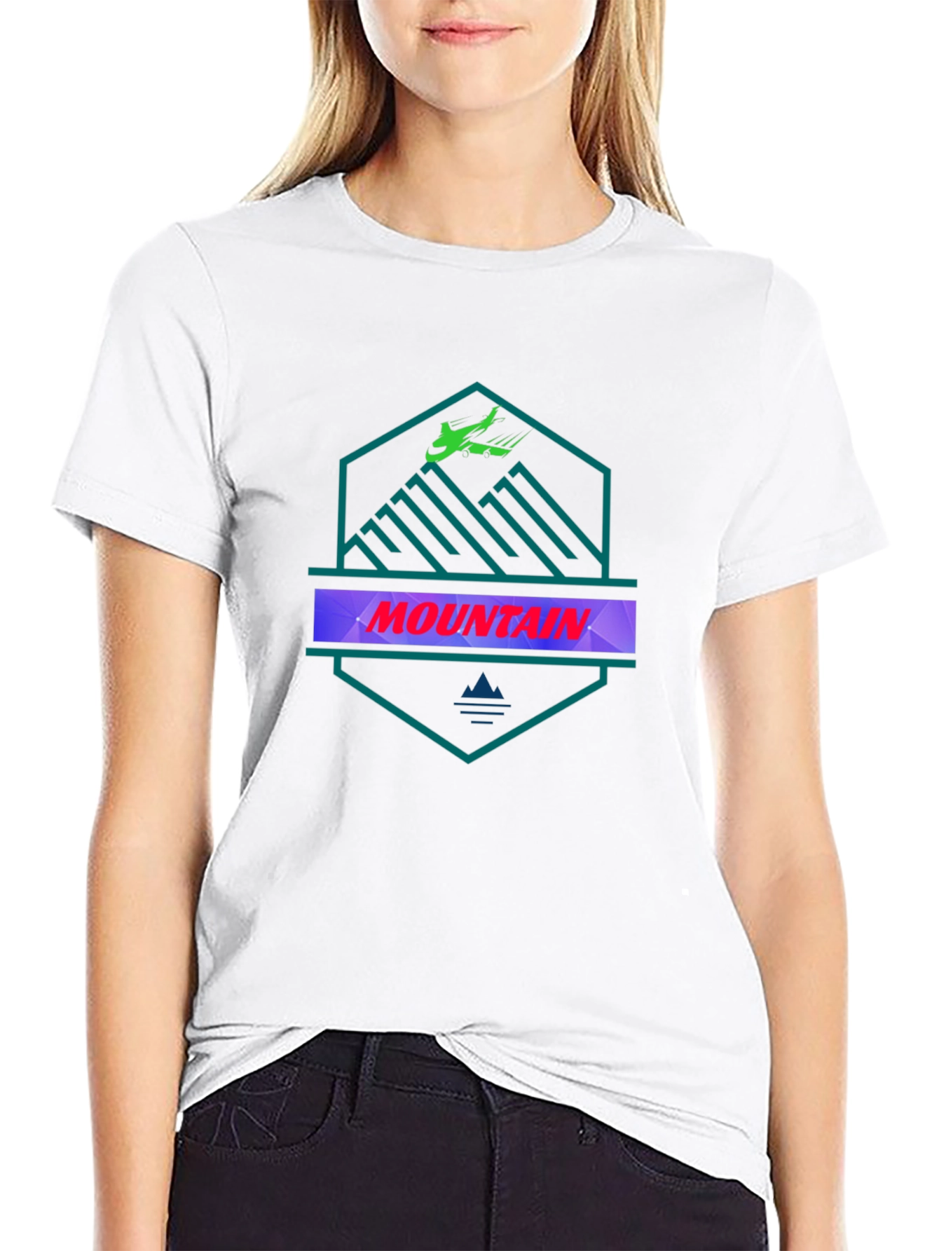 Mountain Graphic Tee - Black Cotton T-Shirt