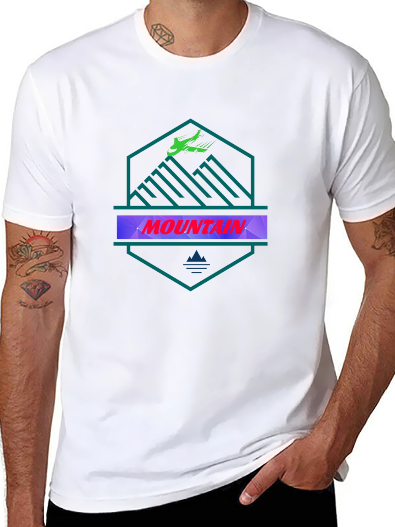 Mountain Graphic Tee - Black Cotton T-Shirt