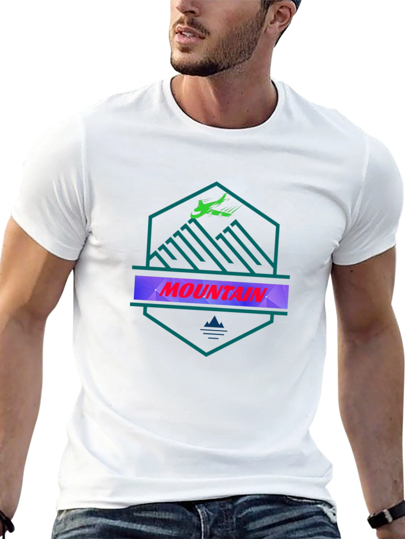 Mountain Graphic Tee - Black Cotton T-Shirt