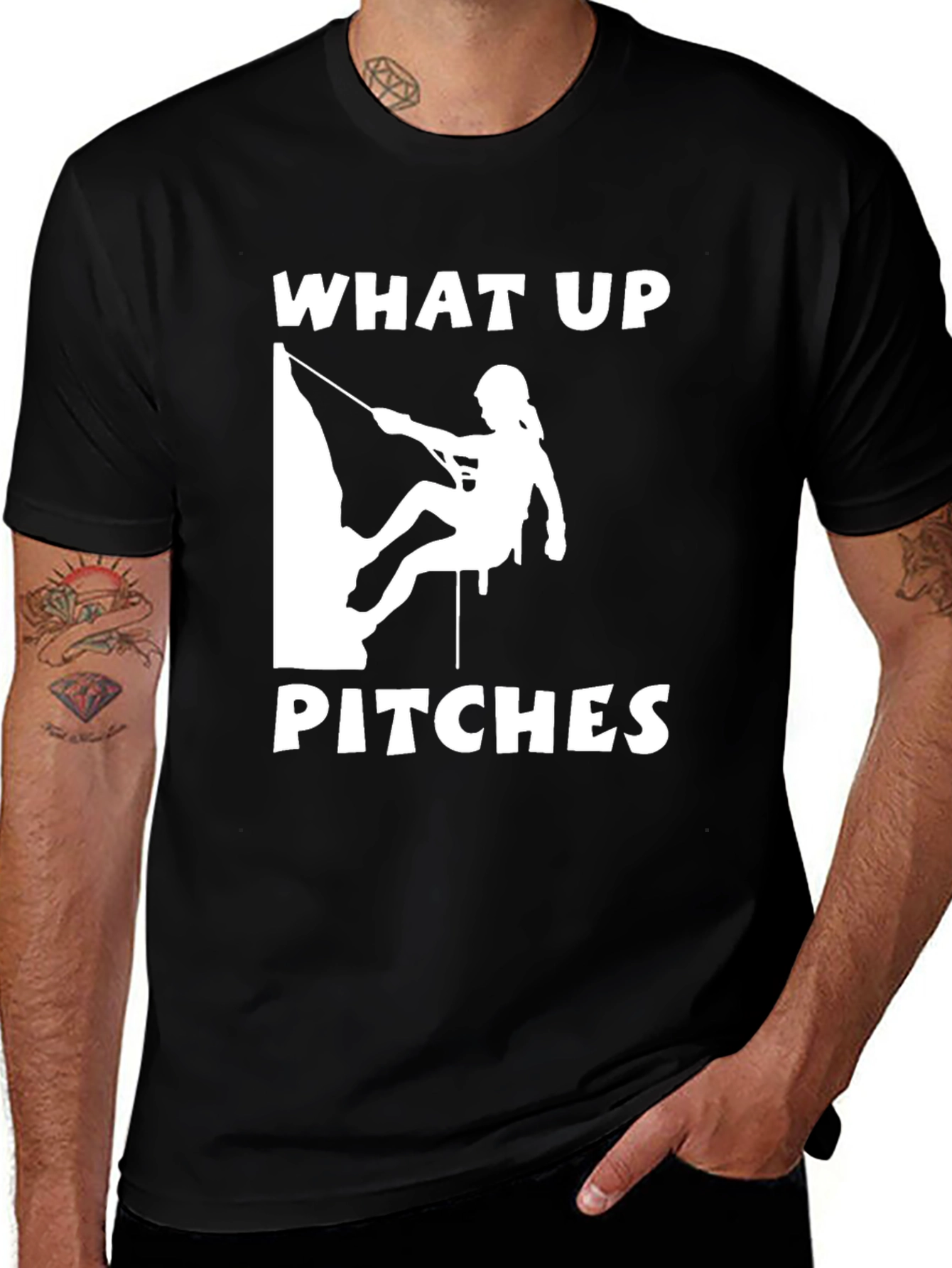What Up Pitches Climbing T-Shirt