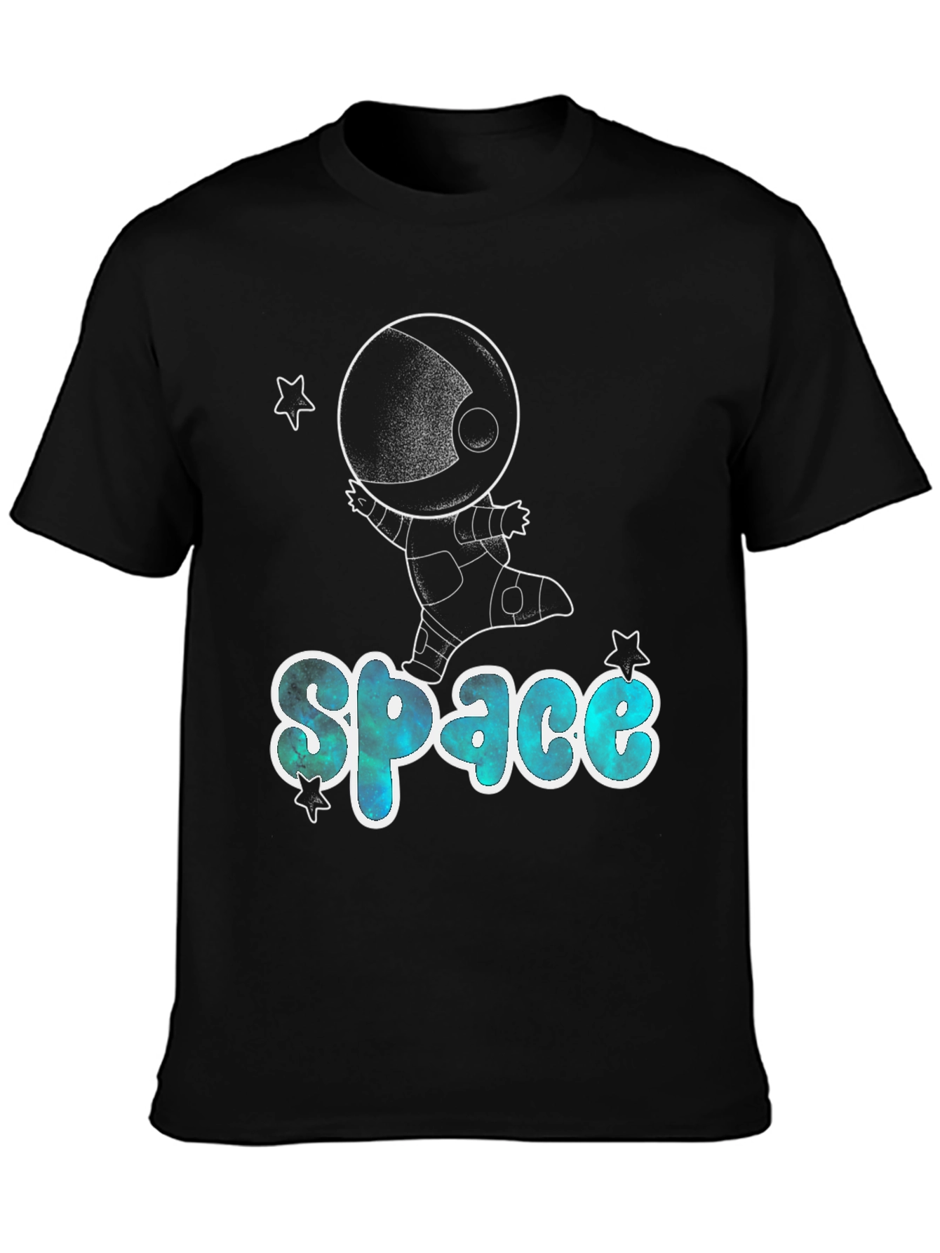 Space Astronaut Graphic T-Shirt - Black