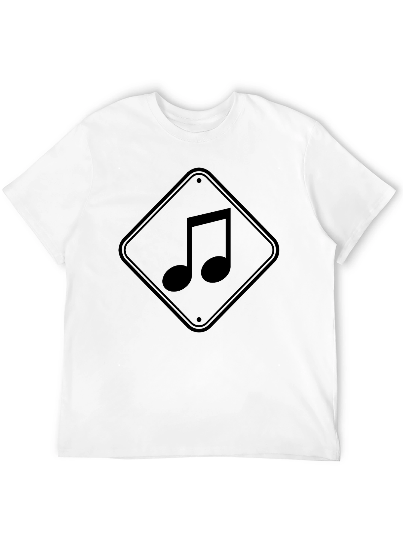 Music Note Graphic Tee - Black Cotton Shirt