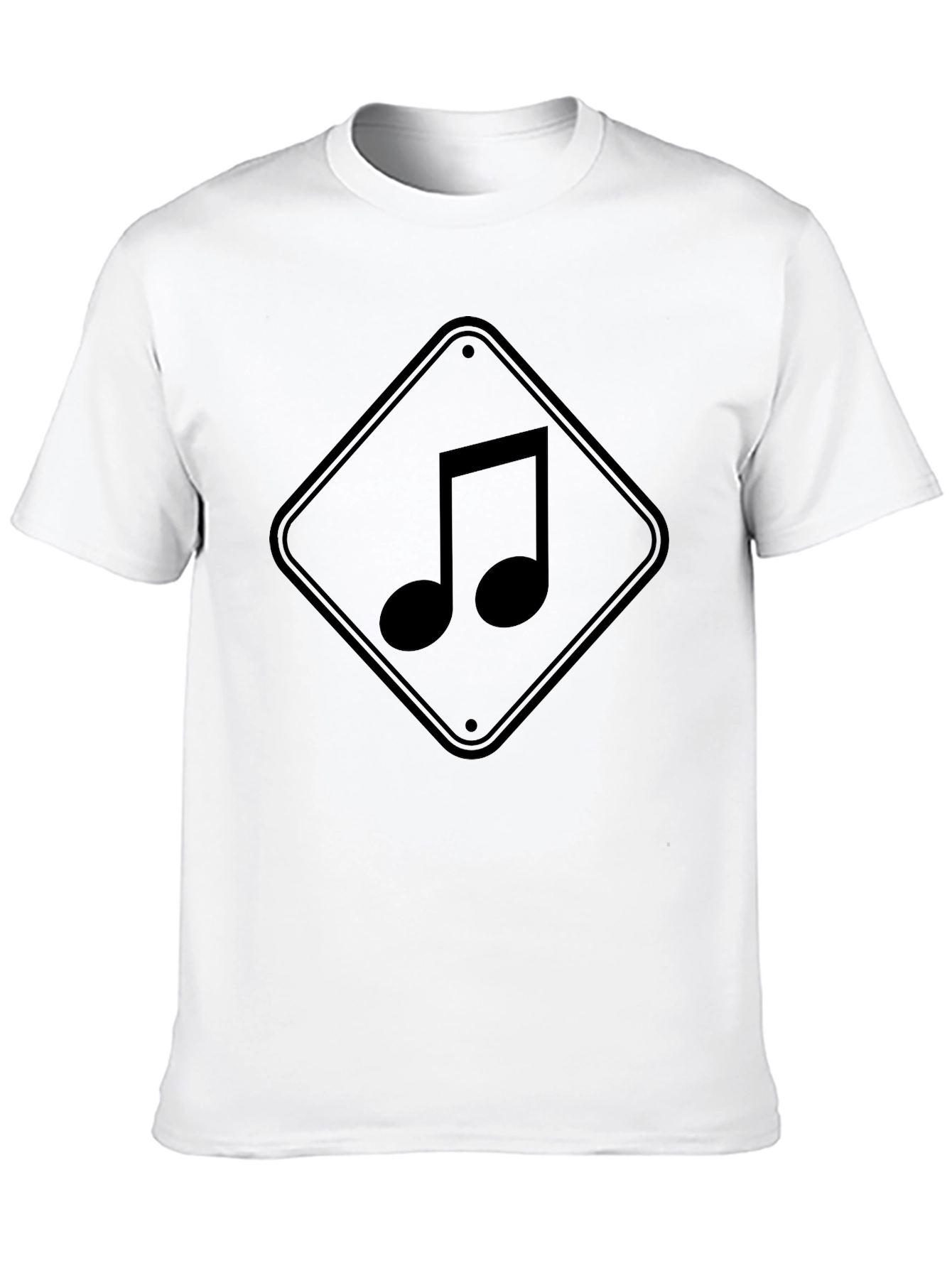 Music Note Graphic Tee - Black Cotton Shirt