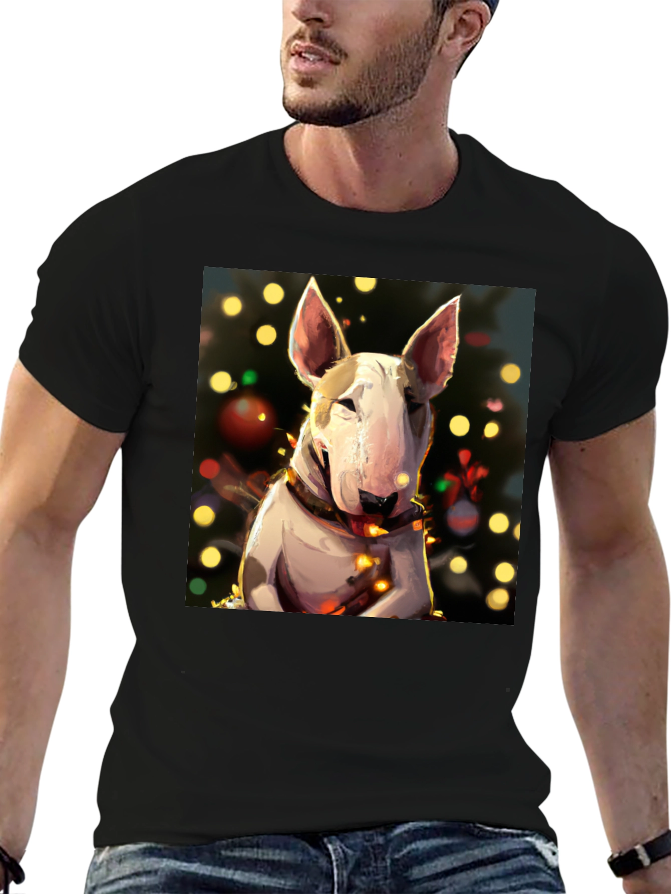 Festive Bull Terrier Christmas T-Shirt