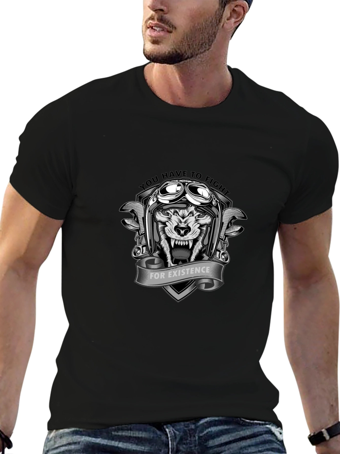 Wolf Biker T-Shirt - Fight For Existence