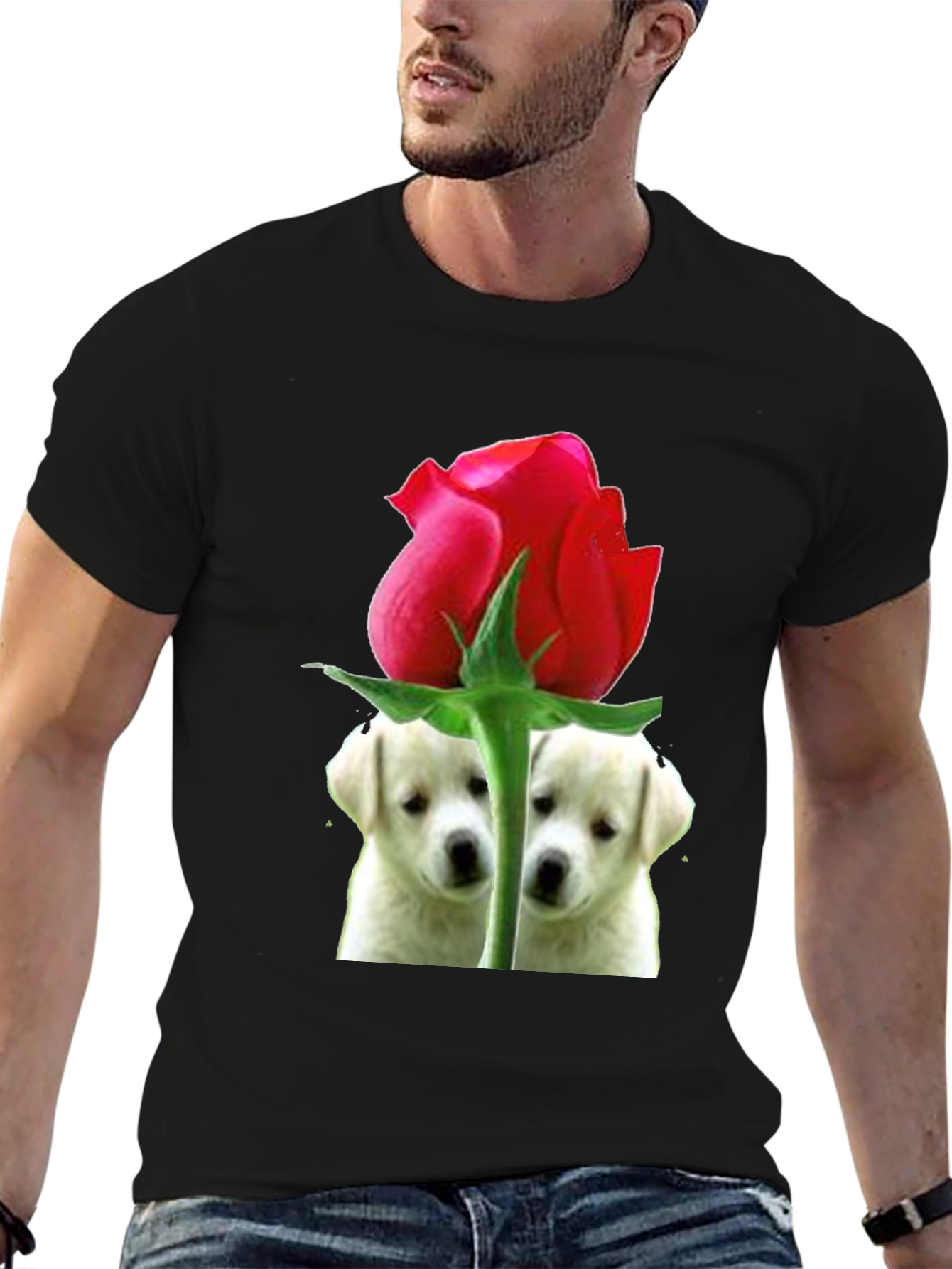Rose Puppy Love Graphic Tee