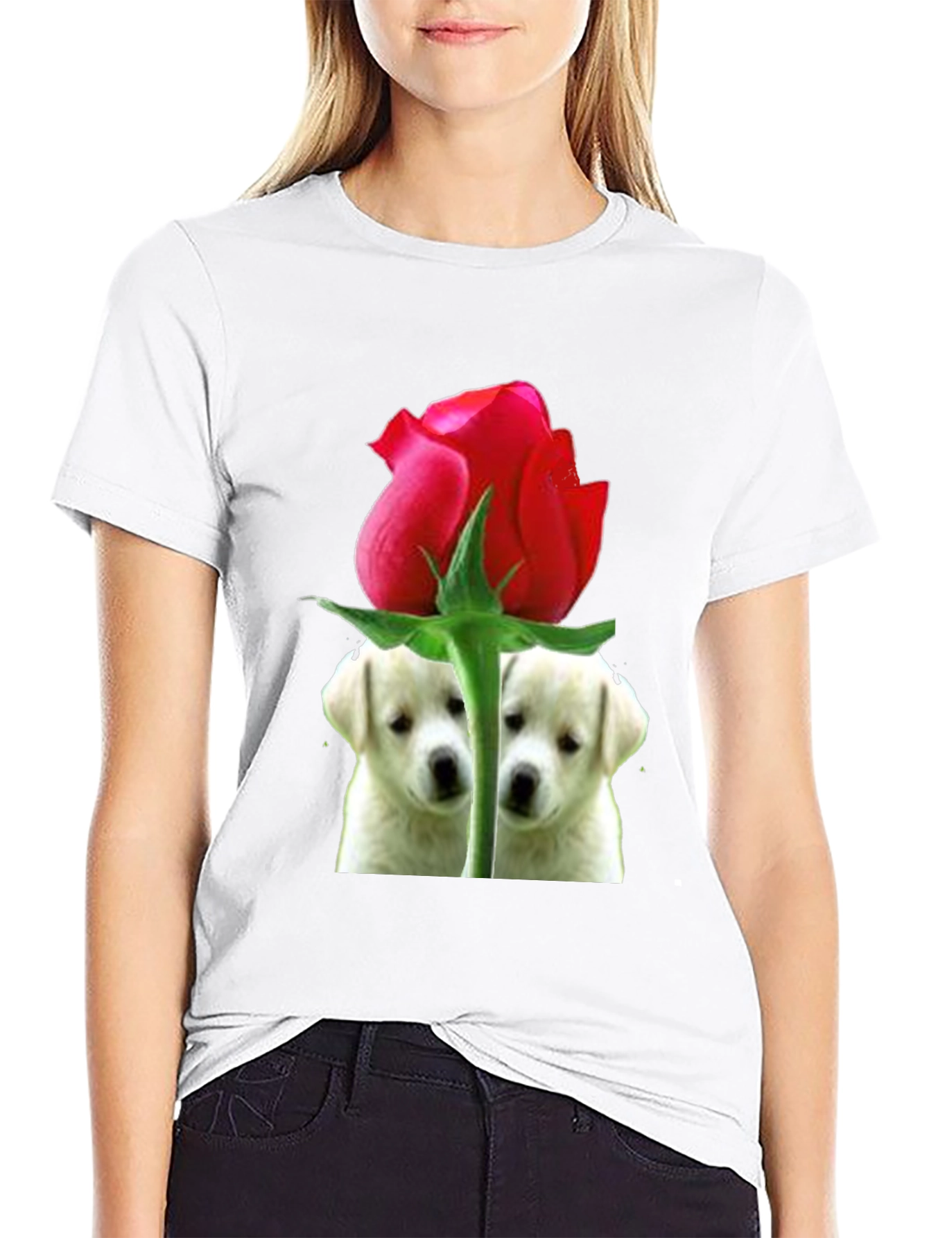 Rose Puppy Love Graphic Tee