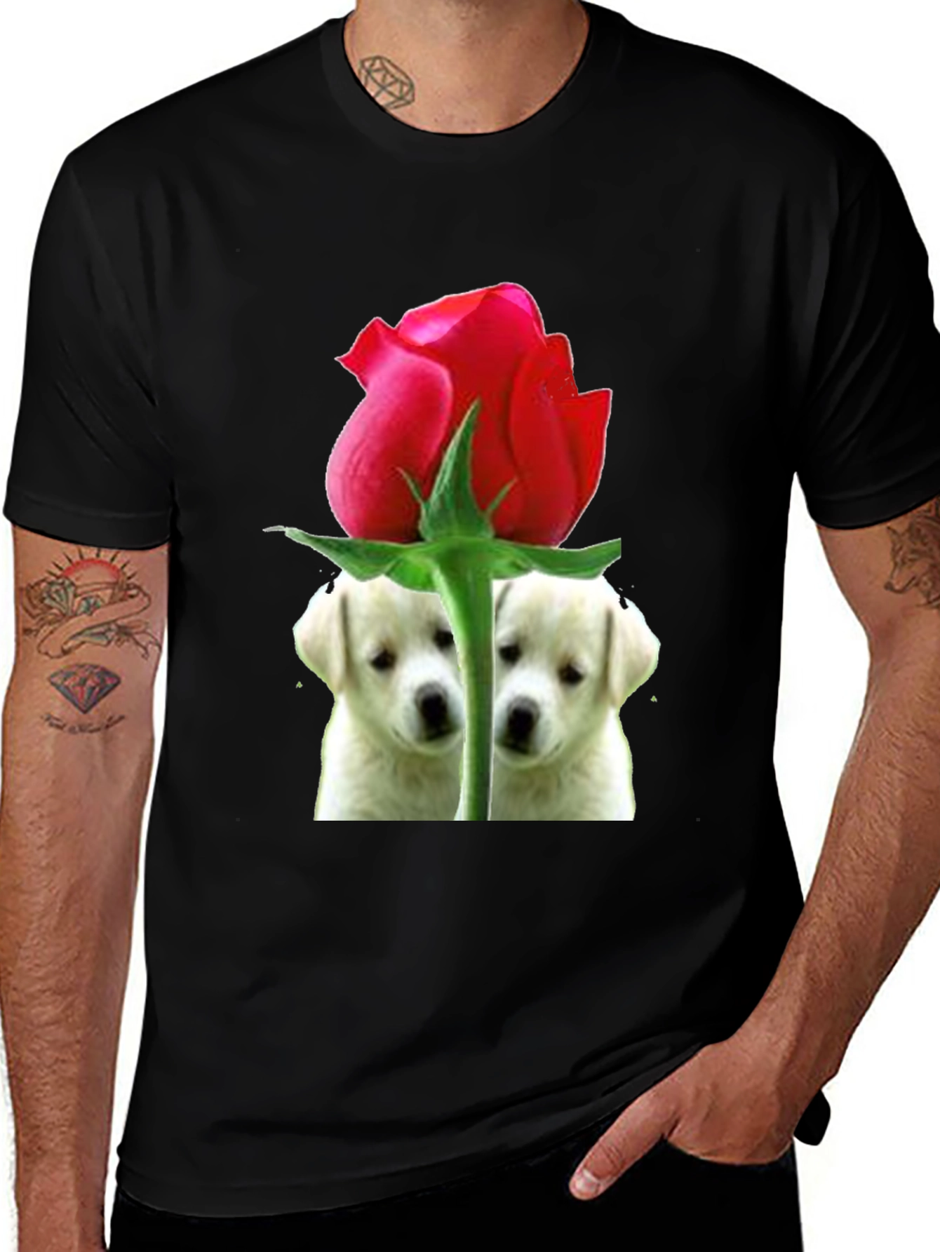 Rose Puppy Love Graphic Tee