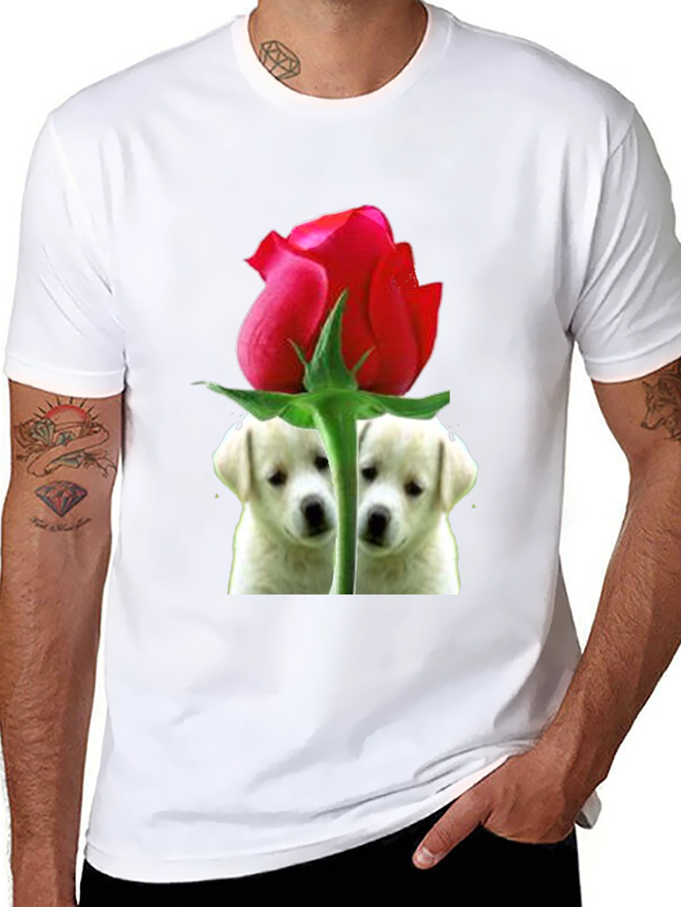 Rose Puppy Love Graphic Tee