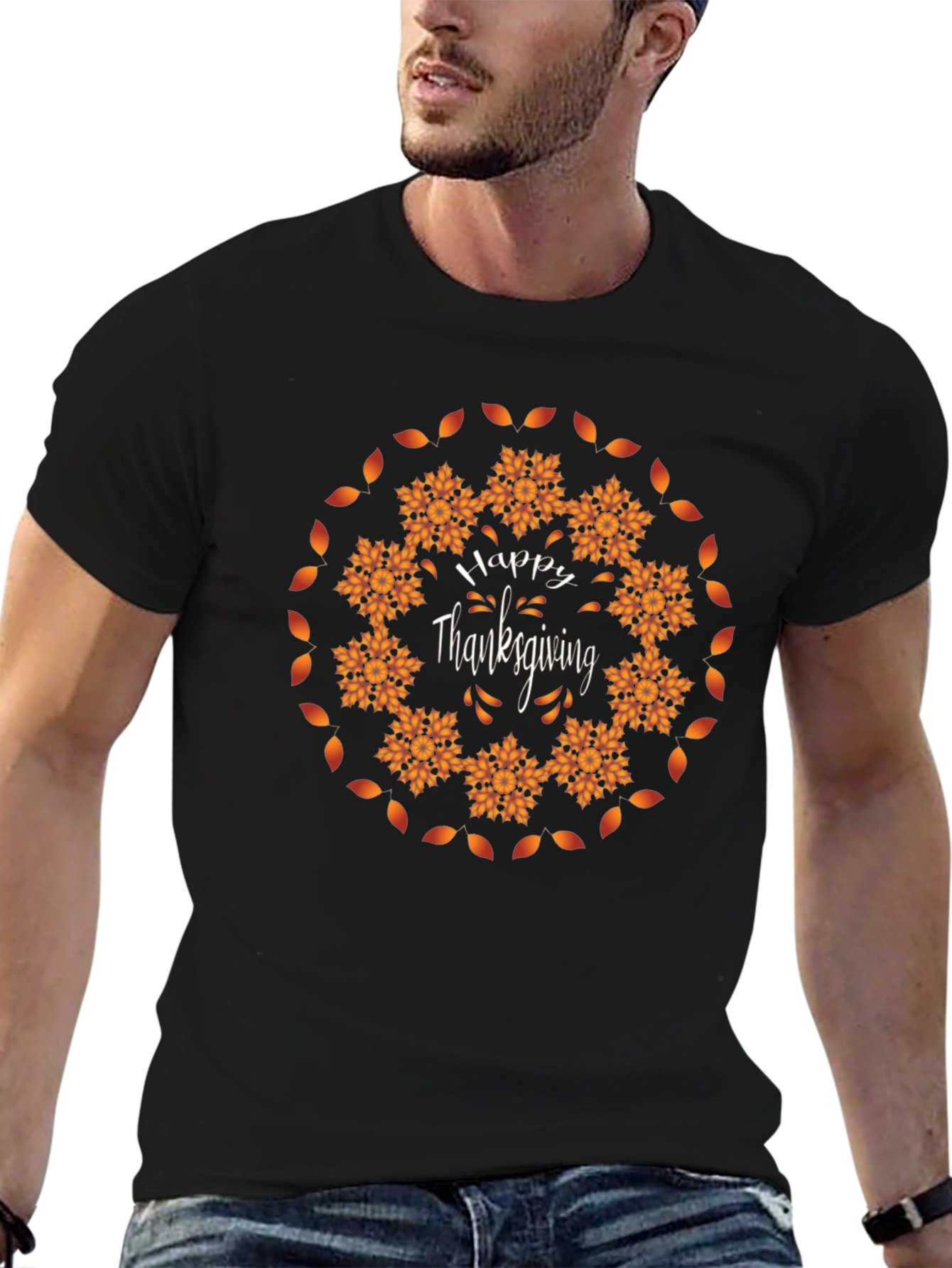 Happy Thanksgiving Mandala Graphic T-Shirt