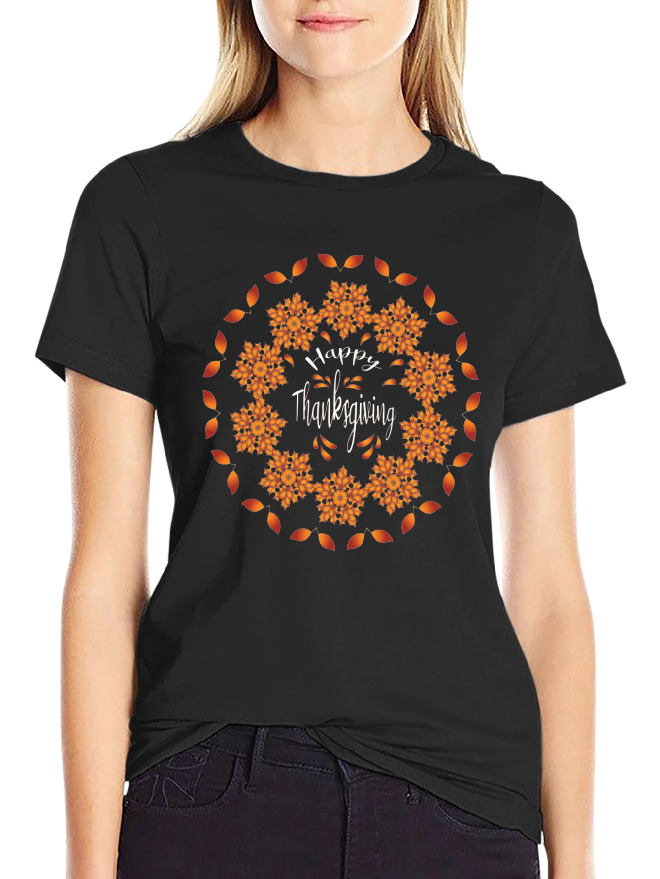 Happy Thanksgiving Mandala Graphic T-Shirt
