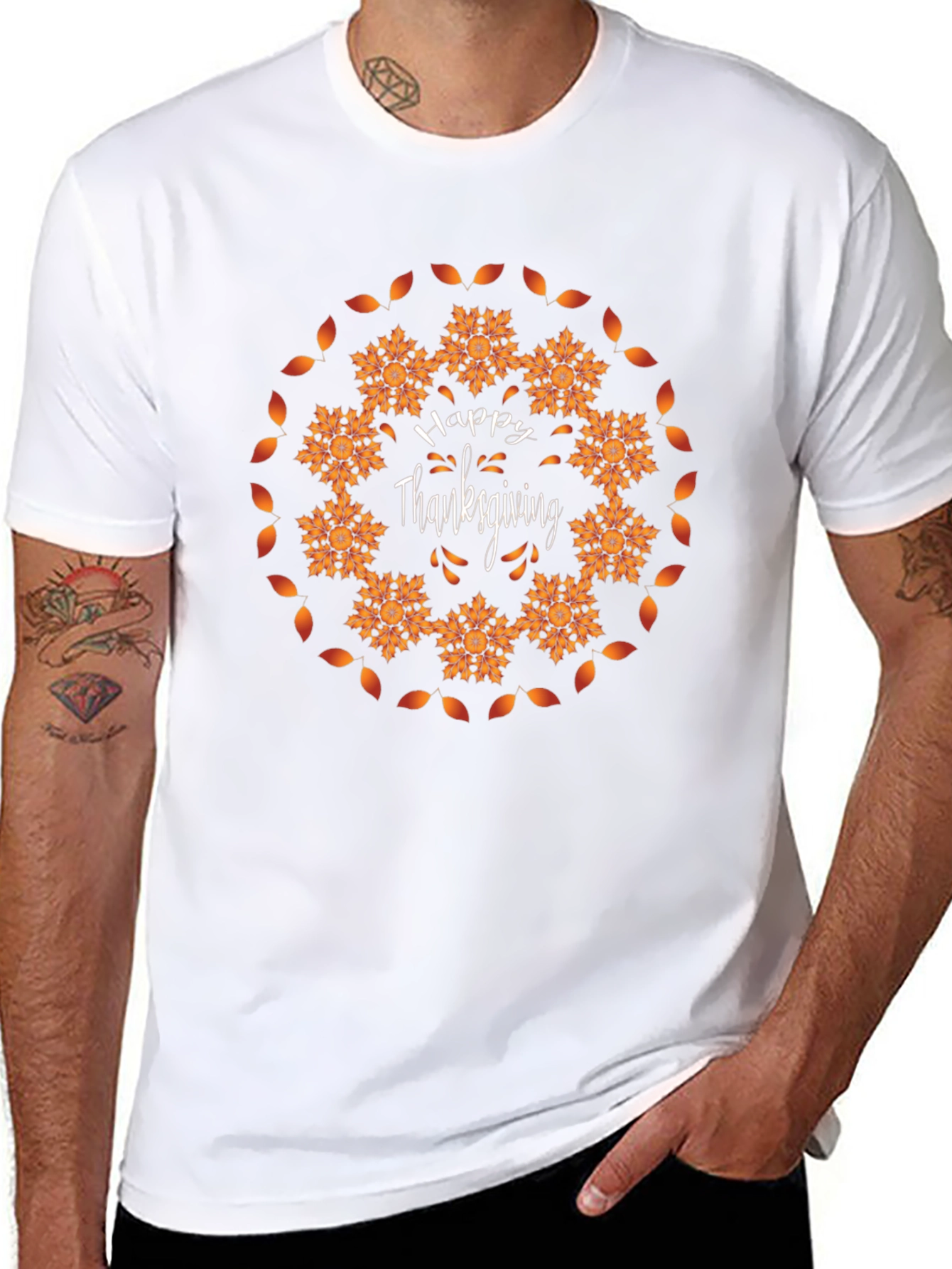 Happy Thanksgiving Mandala Graphic T-Shirt